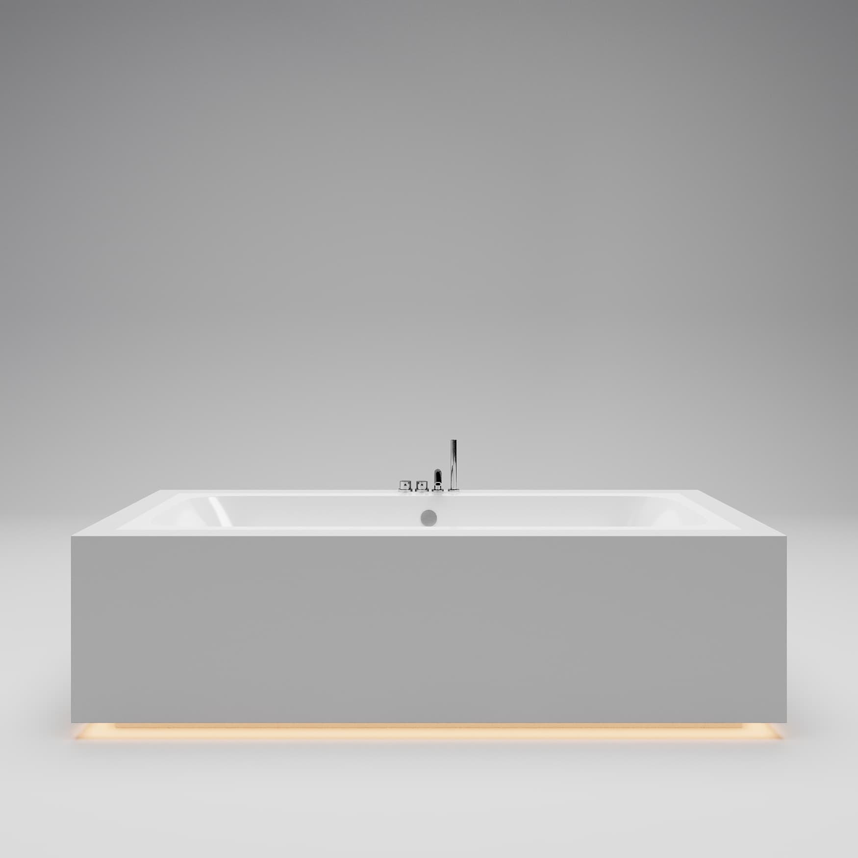 DROP SYMMETRY EDGE Ванна 191x80 встраиваемая с прямоугольной чашей, белый глянцевый BT-DRPSYMEG-19080-NOF-WG