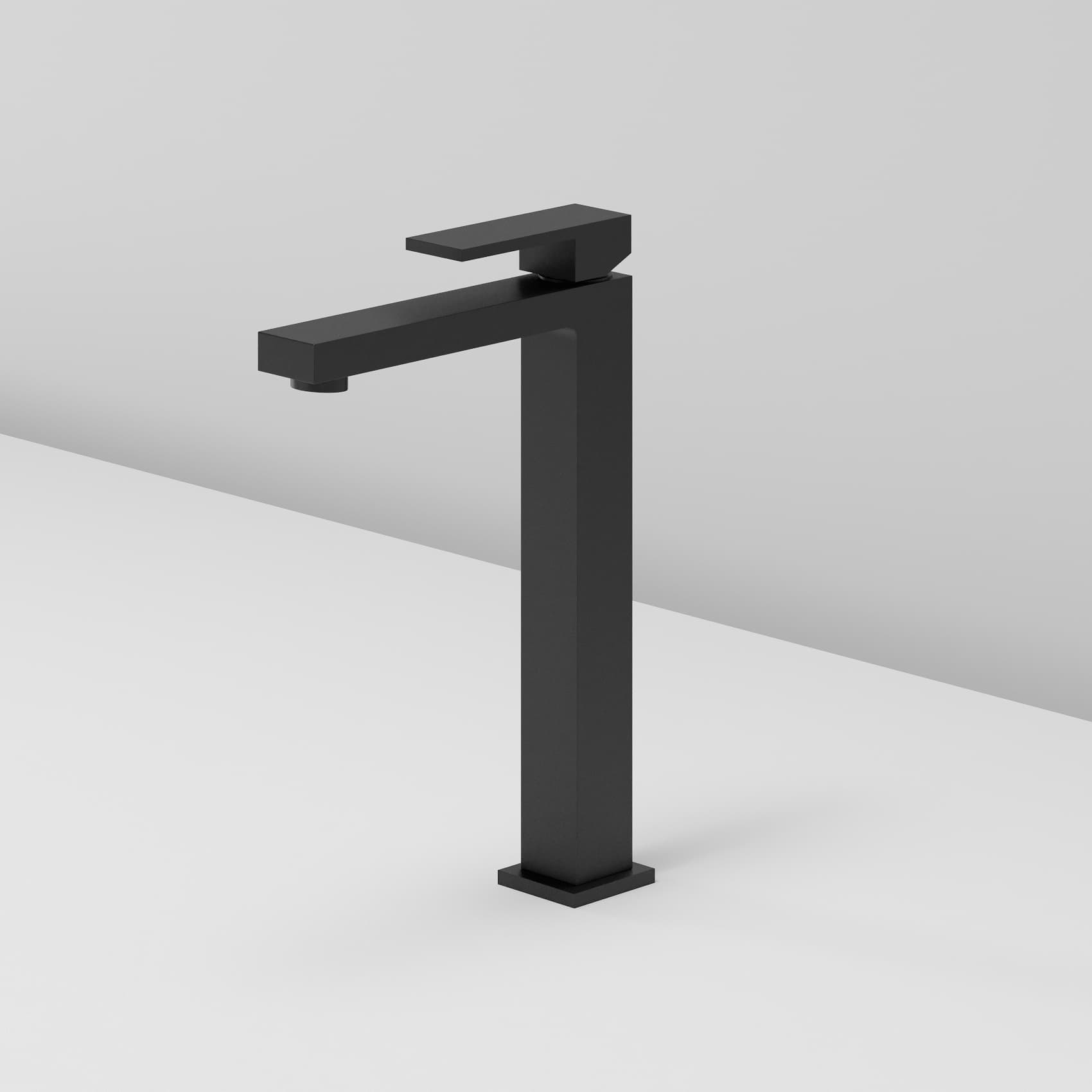 PLATZ BLACK NEW Смеситель высокий на 1 отв. для раковины, черный матовый ST-PLANEW-80370-BM