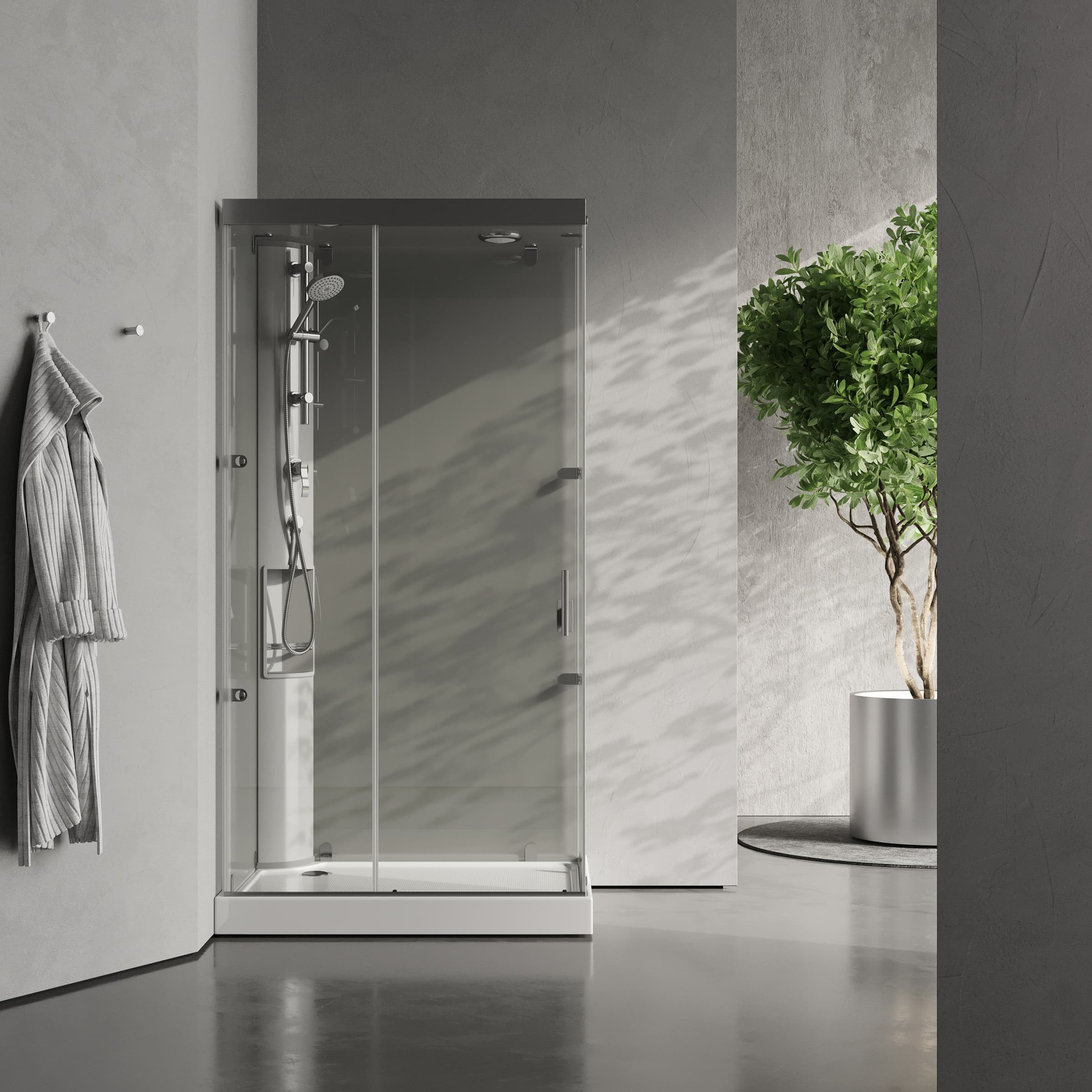 Душевая кабина Wind, 110x90, прямоугольная с раздвижными дверями, DK-WIND1109-TFCR