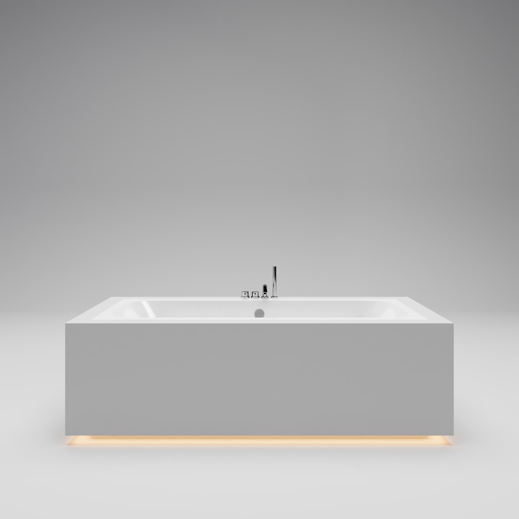 DROP SYMMETRY EDGE Ванна 170x75 встраиваемая с прямоугольной чашей, белый глянцевый BT-DRPSYMEG-17075-NOF-WG