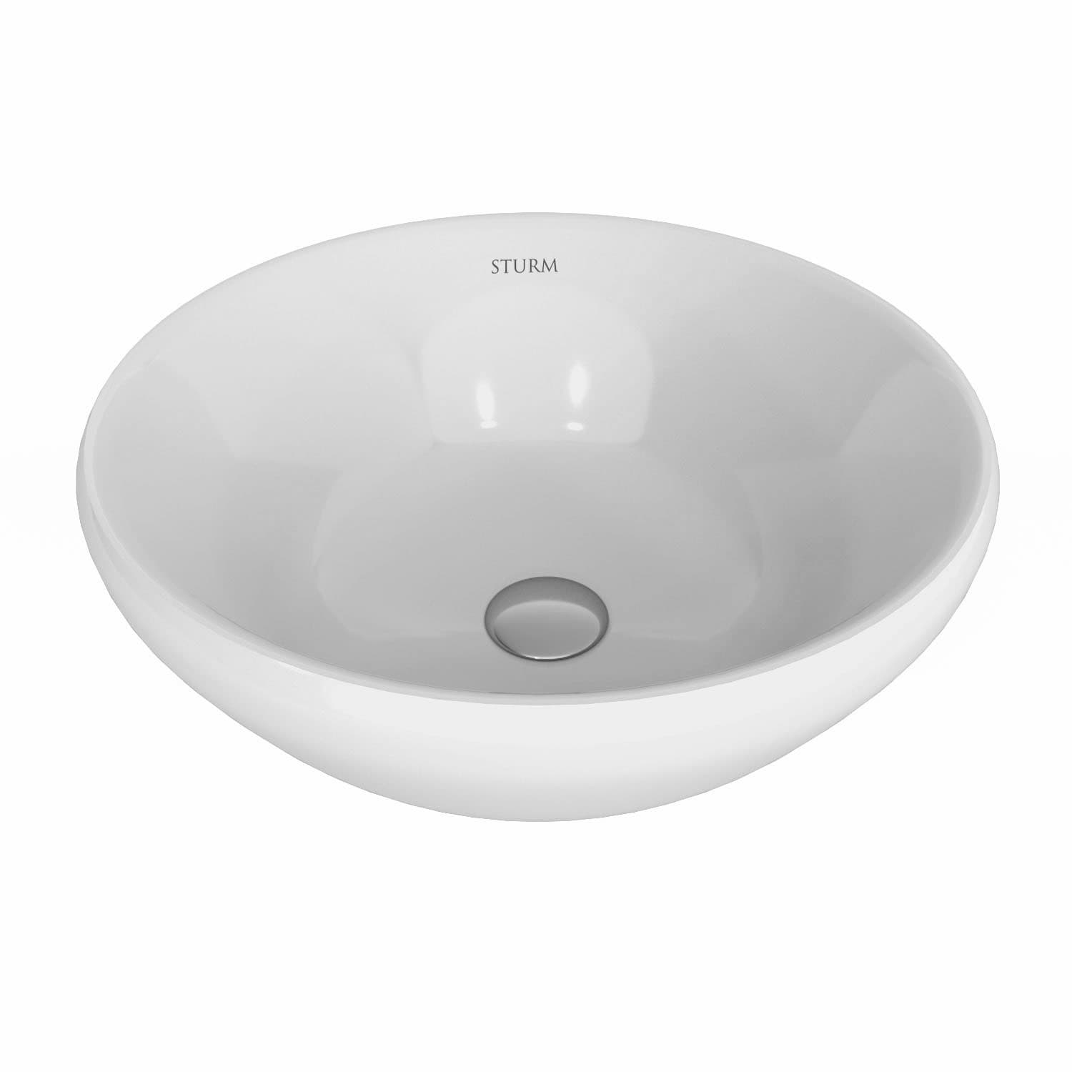 Раковина накладная GLOB, 41,5x41,5, круглая, белая, ST-GL314100-NBNCR