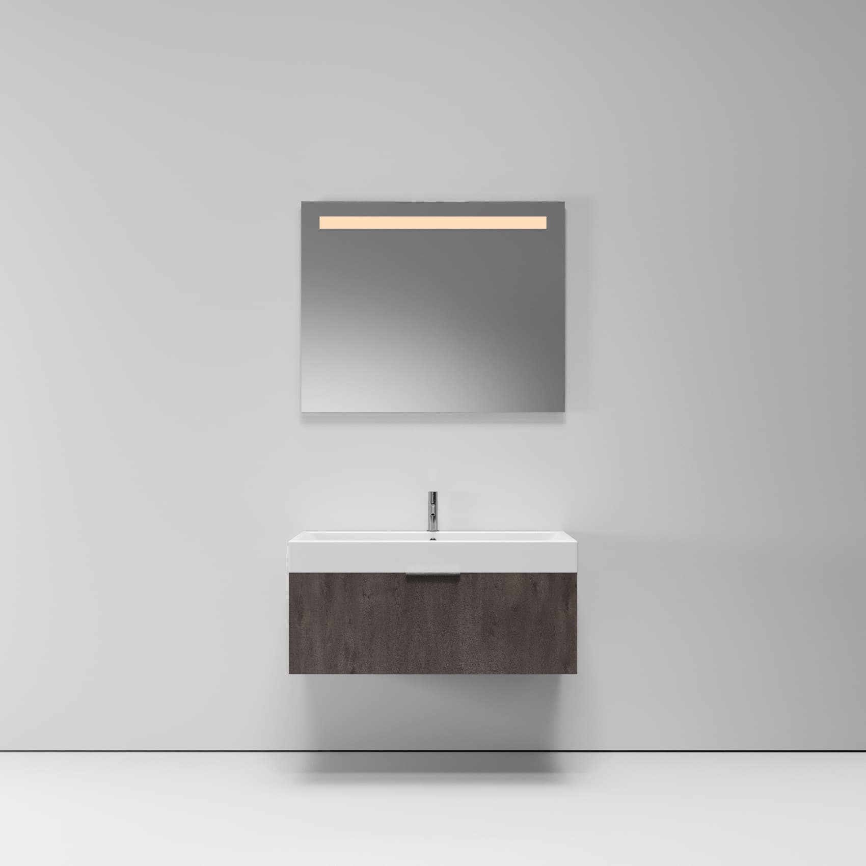 Тумба с раковиной NORMAL, 100x45x46, темное дерево, ST-B3L1104-BA992-SIP
