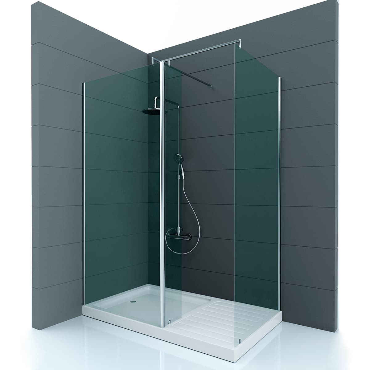 Душевое ограждение RAUM, 145x85x190, левое, профиль хром, стекло прозрачное, ST-RAUM1408-LTRCR