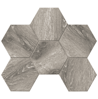 Керамогранит STURM Dalmine Dark Grey, мозаика, 25x28,5 см, поверхность матовая, ST-DA03-MR-HEX-250x285x10