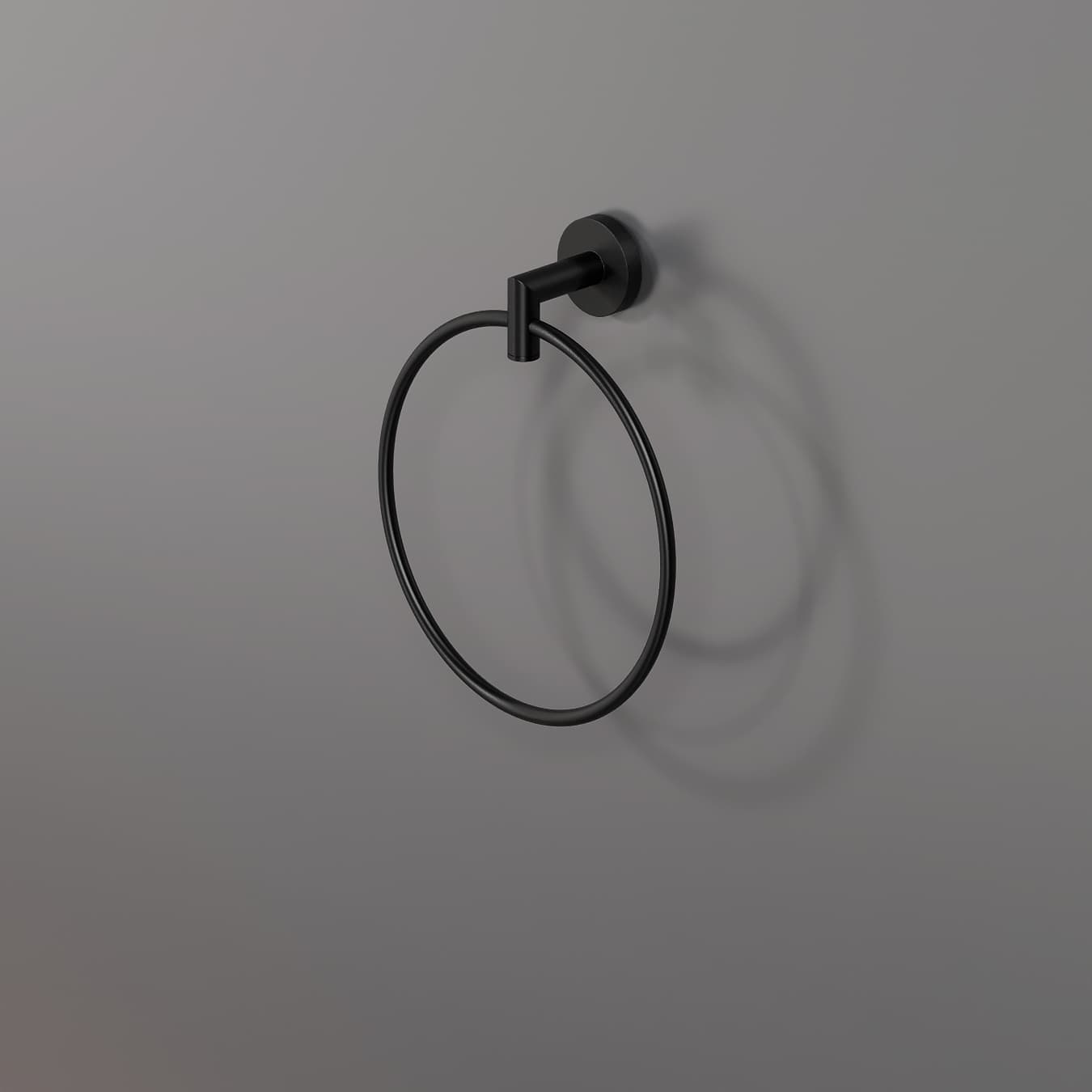 Держатель для полотенца ROUND, кольцо, матовый черный, LUX-RND1110-BM