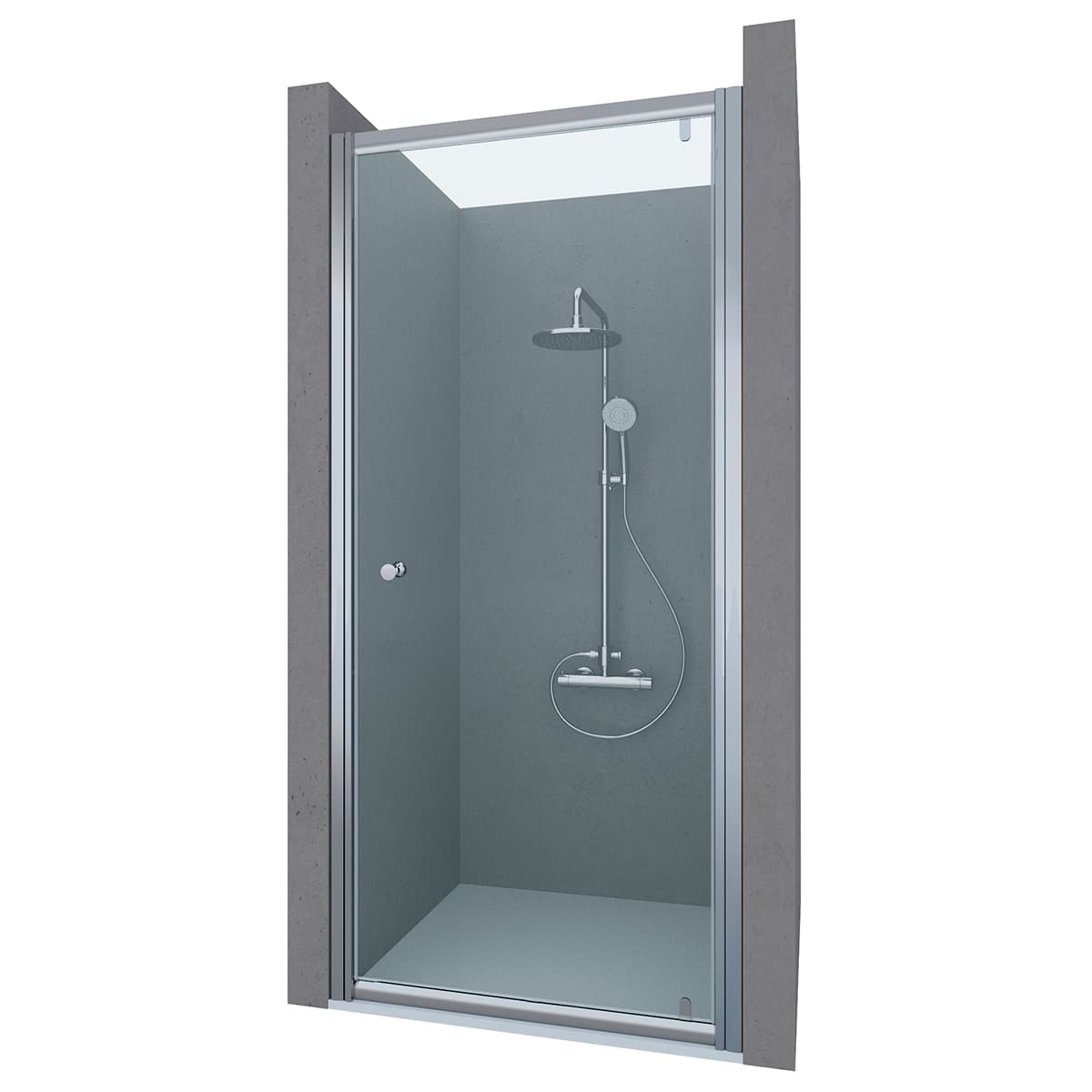 Душевая дверь в нишу PUERTA, 80x190, профиль хром, стекло прозрачное, ST-PUER08-NTRCR