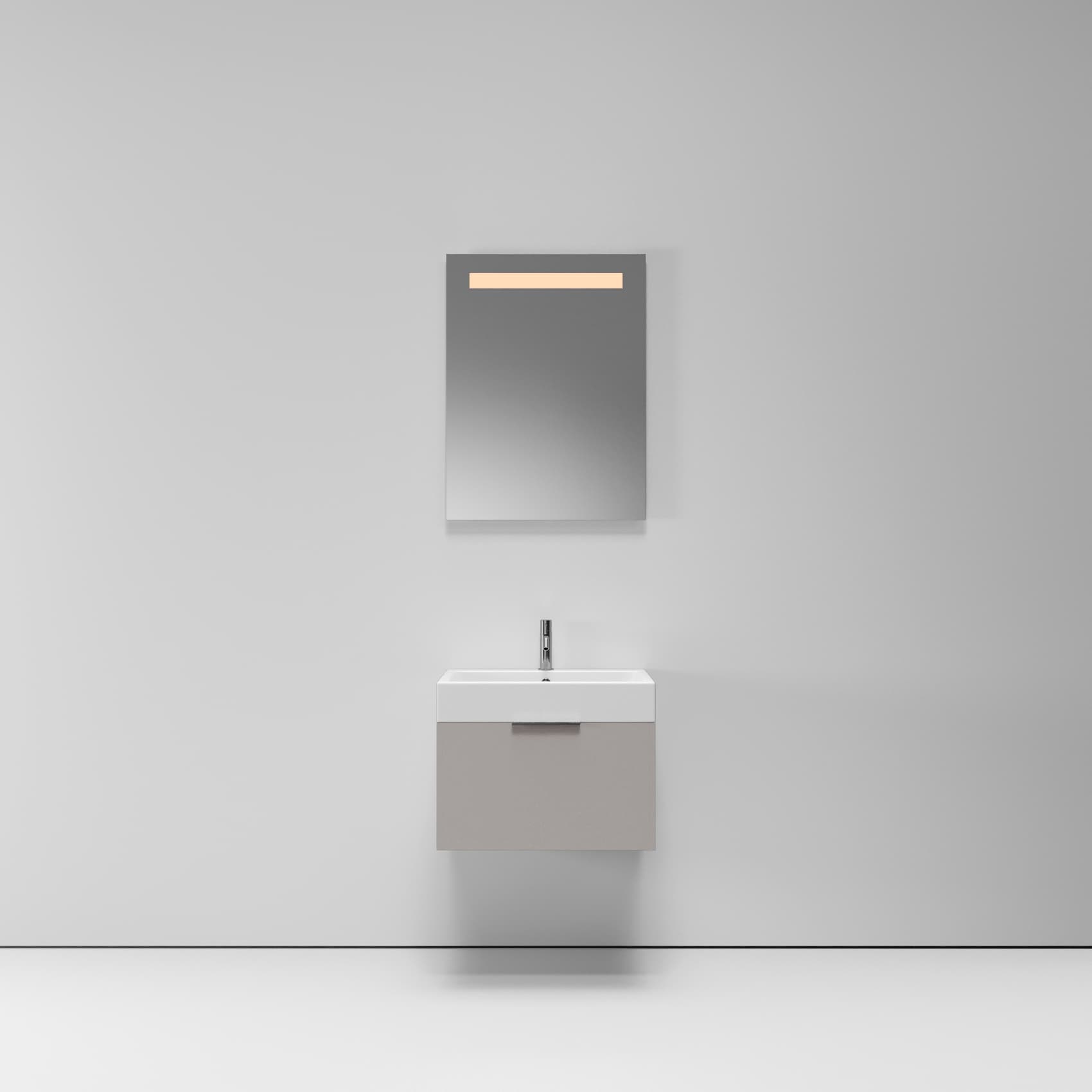 Тумба с раковиной NORMAL, 60x45x46, тёмно-бежевый матовый, ST-B3L164-BA007-SIP