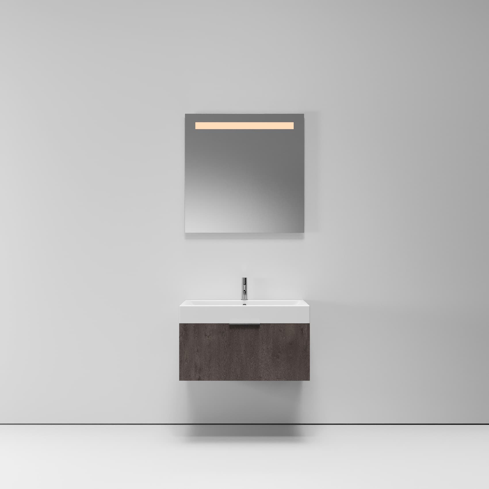 Тумба с раковиной NORMAL, 80x45x46, темное дерево, ST-B3L184-BA992-SIP