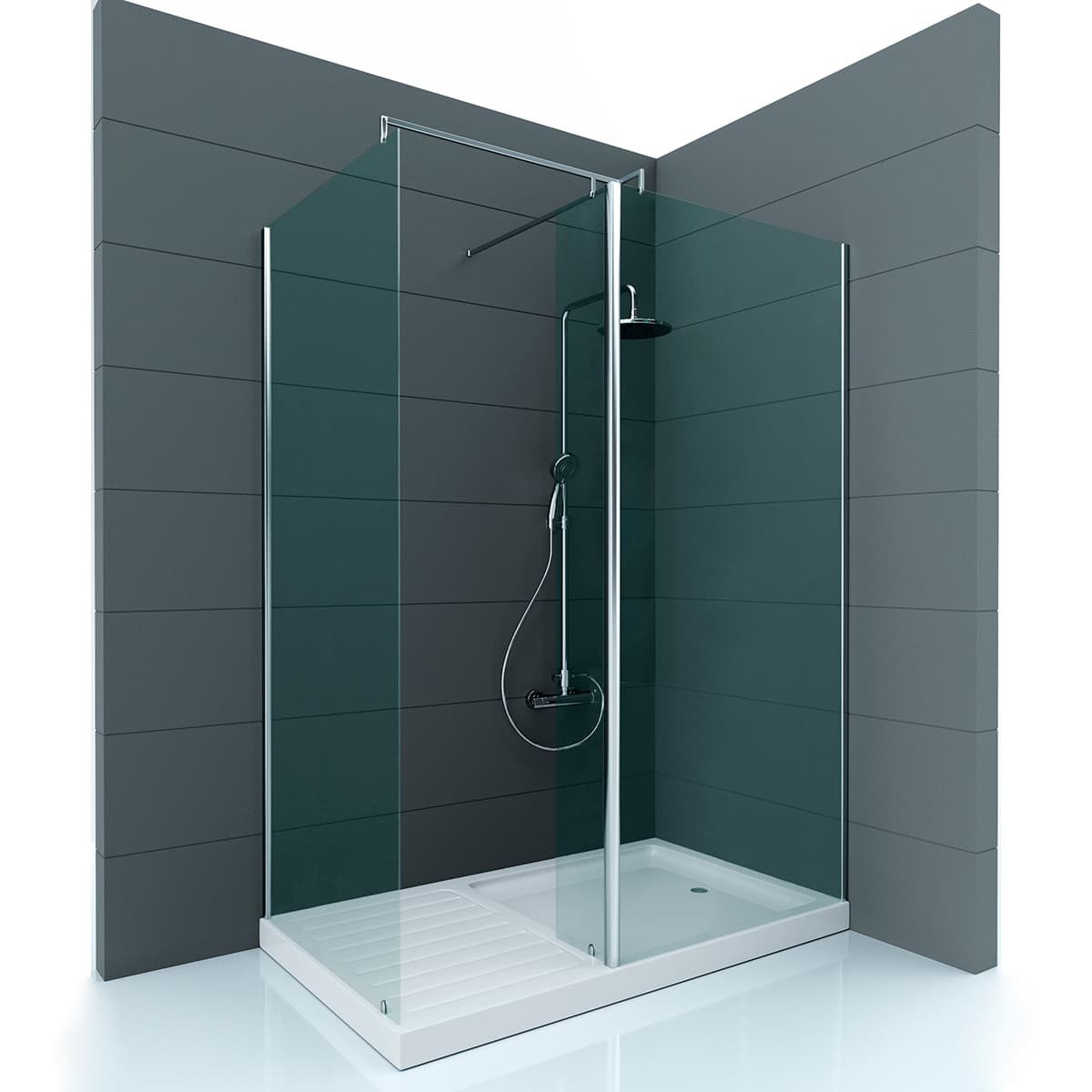 Душевое ограждение RAUM, 145x85x190, правое, профиль хром, стекло прозрачное, ST-RAUM1408-RTRCR