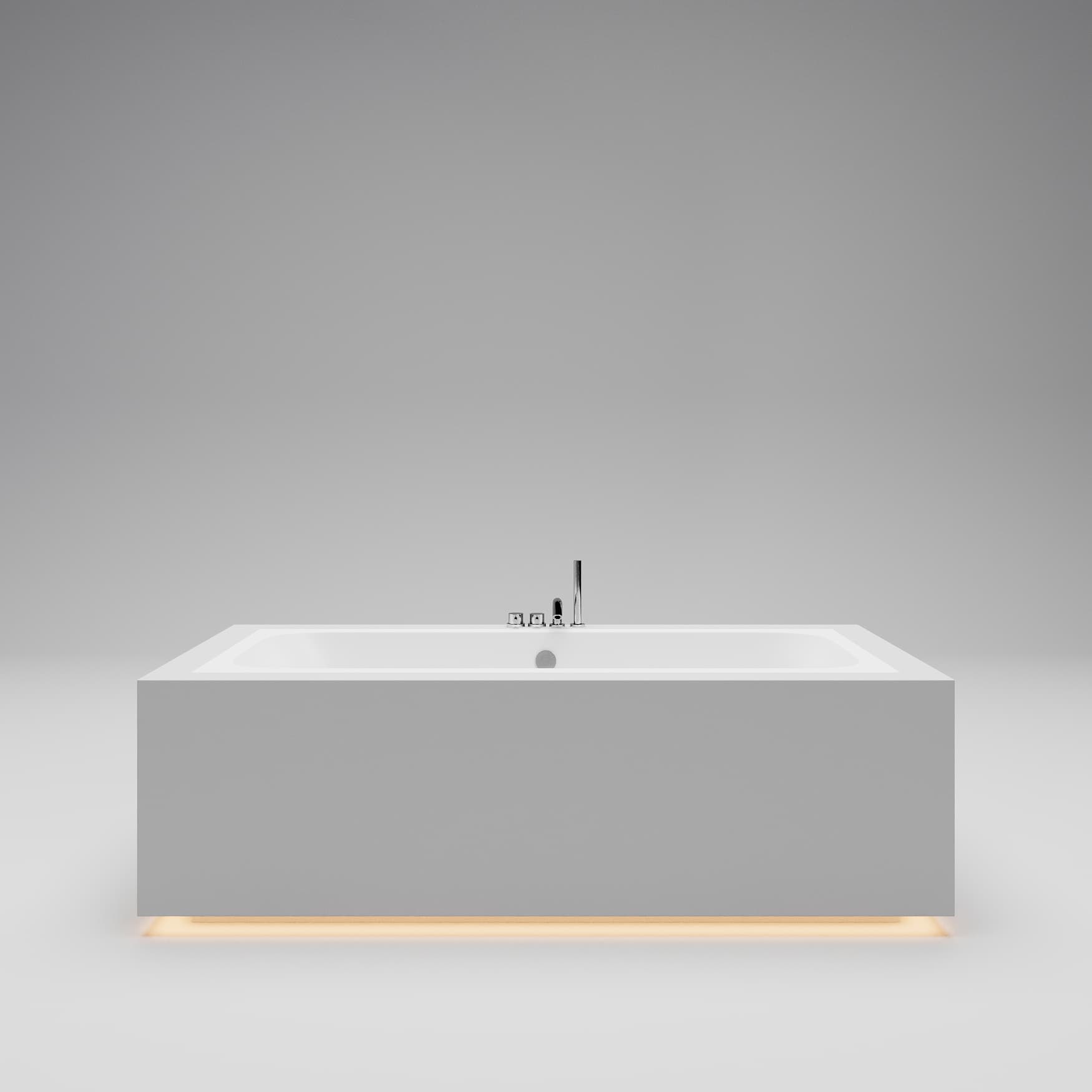 DROP SYMMETRY EDGE Ванна 170x75 встраиваемая с прямоугольной чашей, белый матовый BT-DRPSYMEG-17075-NOF-WM