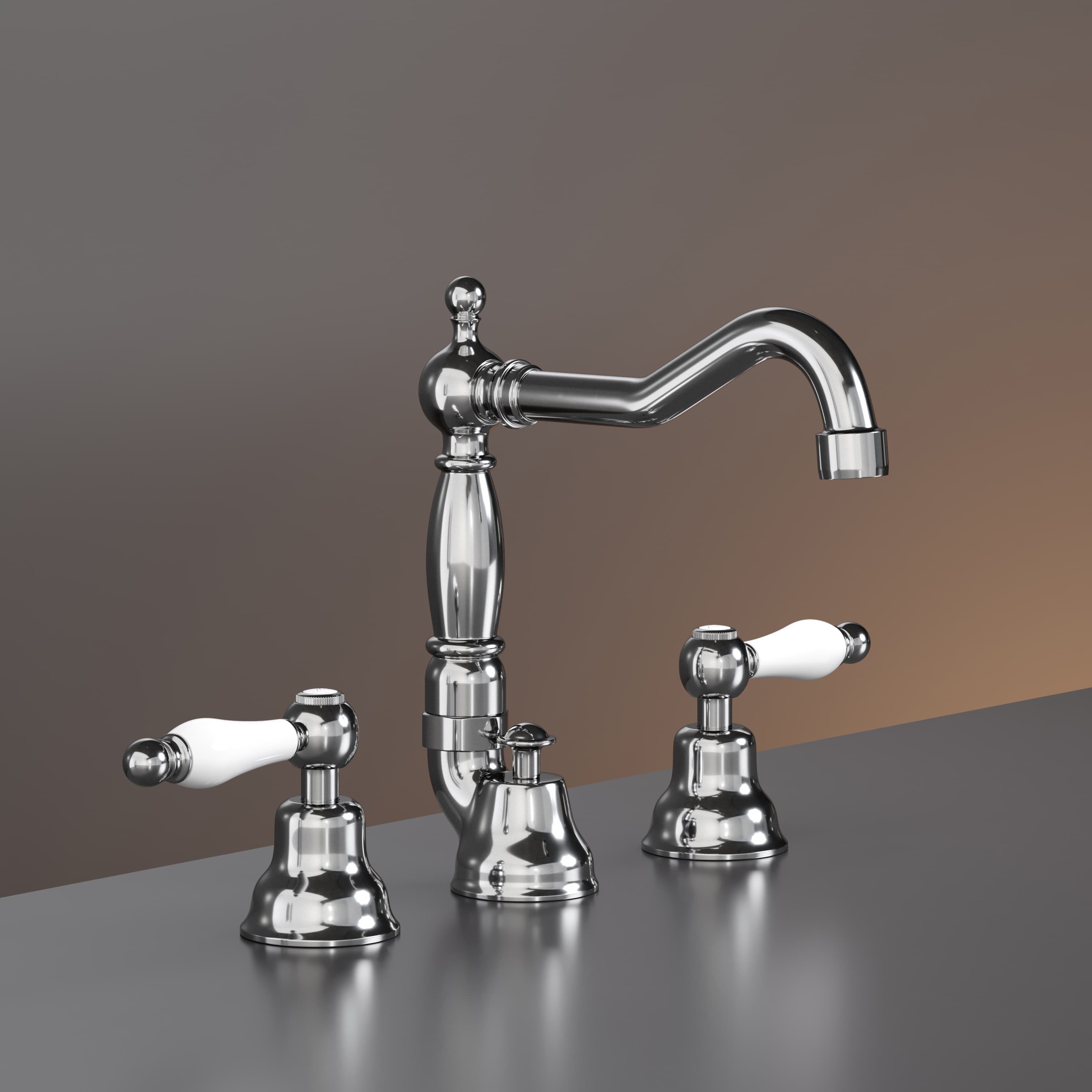 Смеситель для раковины EMILIA, на три отверстия, хром, LUX-EMI-30108-CR