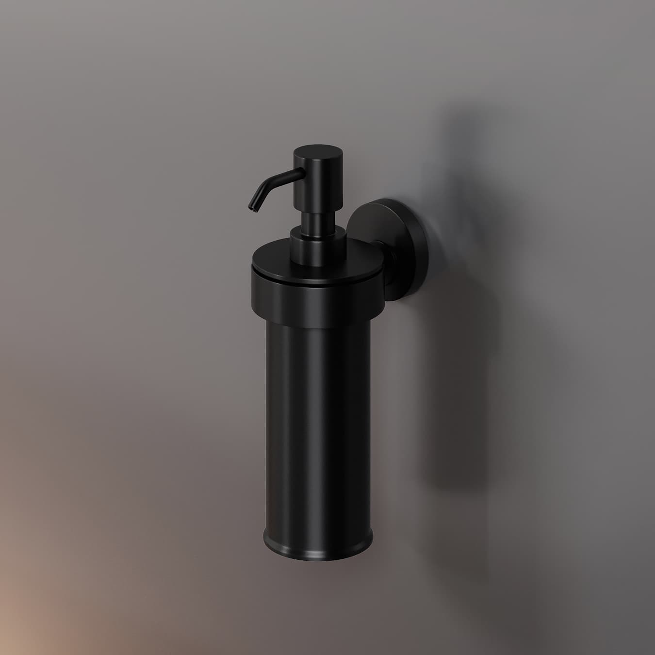Дозатор для жидкого мыла ROUND, высокий, черный матовый, LUX-RND311-BM