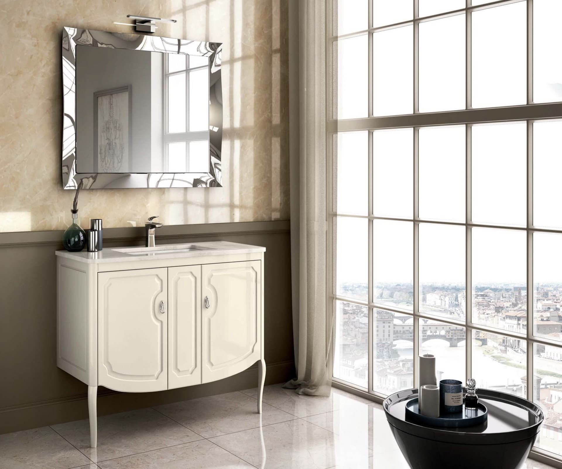 Тумба с раковиной FLEUR, 105x51x83, белый матовый, ST-FLEUR105G-WM
