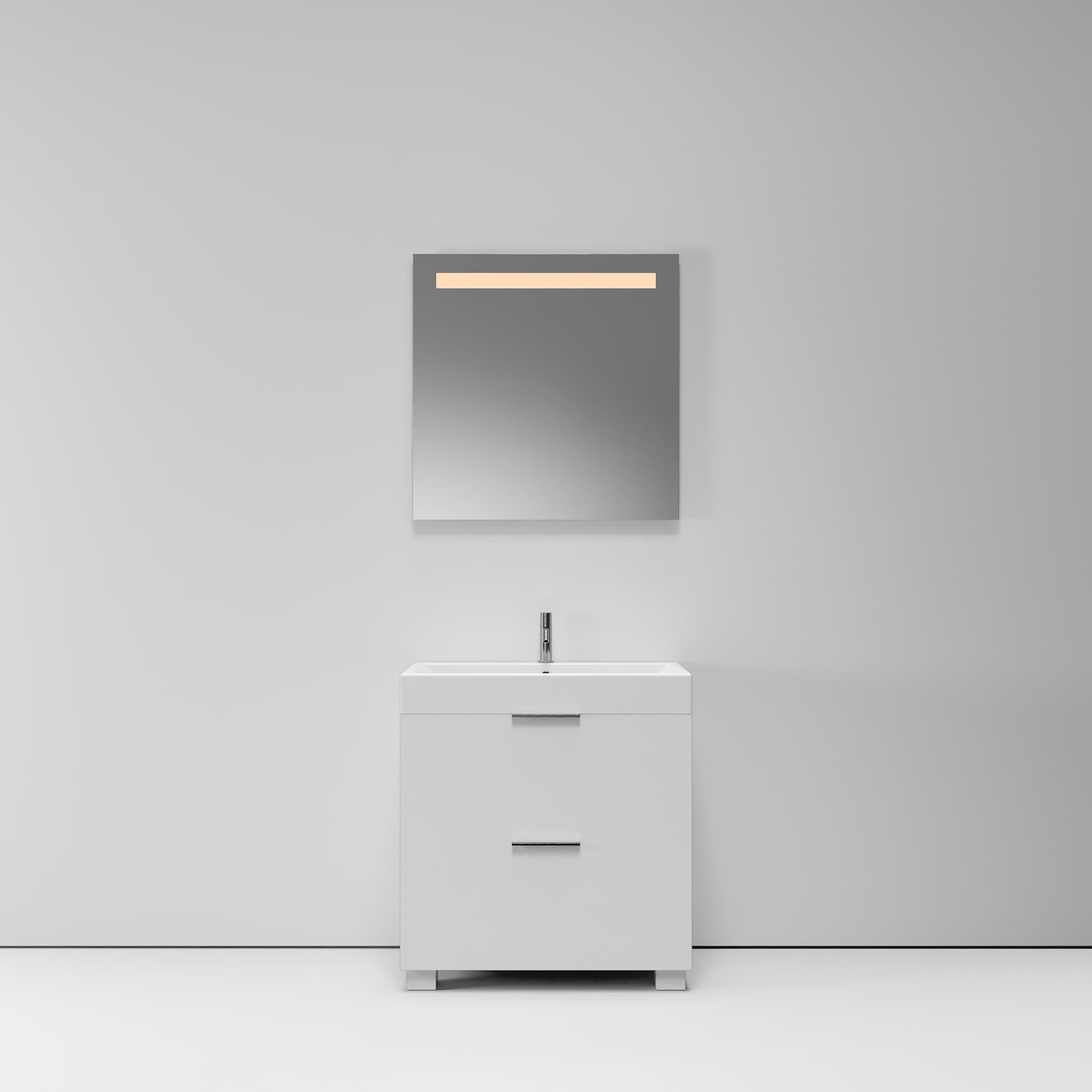 Тумба с раковиной NORMAL, 80x45x87, белый матовый, ST-B7L284-BA005-SIP