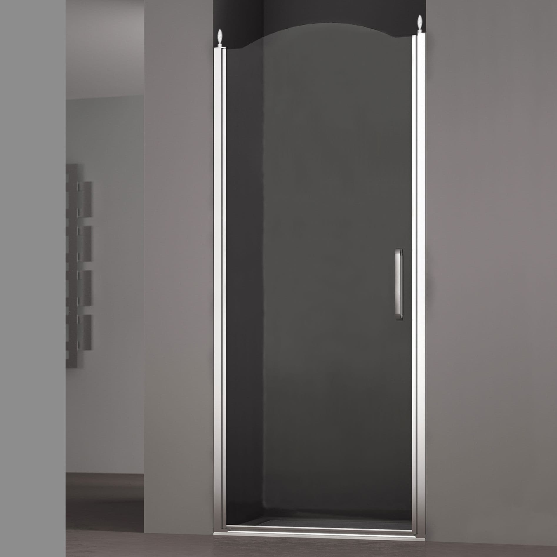 Душевая дверь в нишу SCHICK, 80x207, левая, профиль хром, стекло прозрачное, LUX-SCHI08-LTRCR