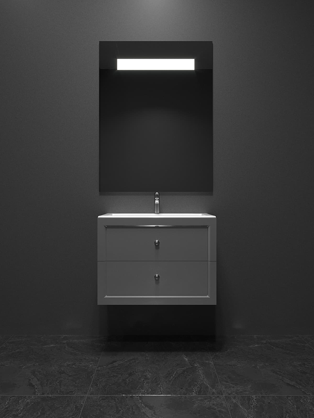 Тумба с раковиной HERITAGE, 82,5x60x40, серый глянцевый, ST-HTG0825-GG