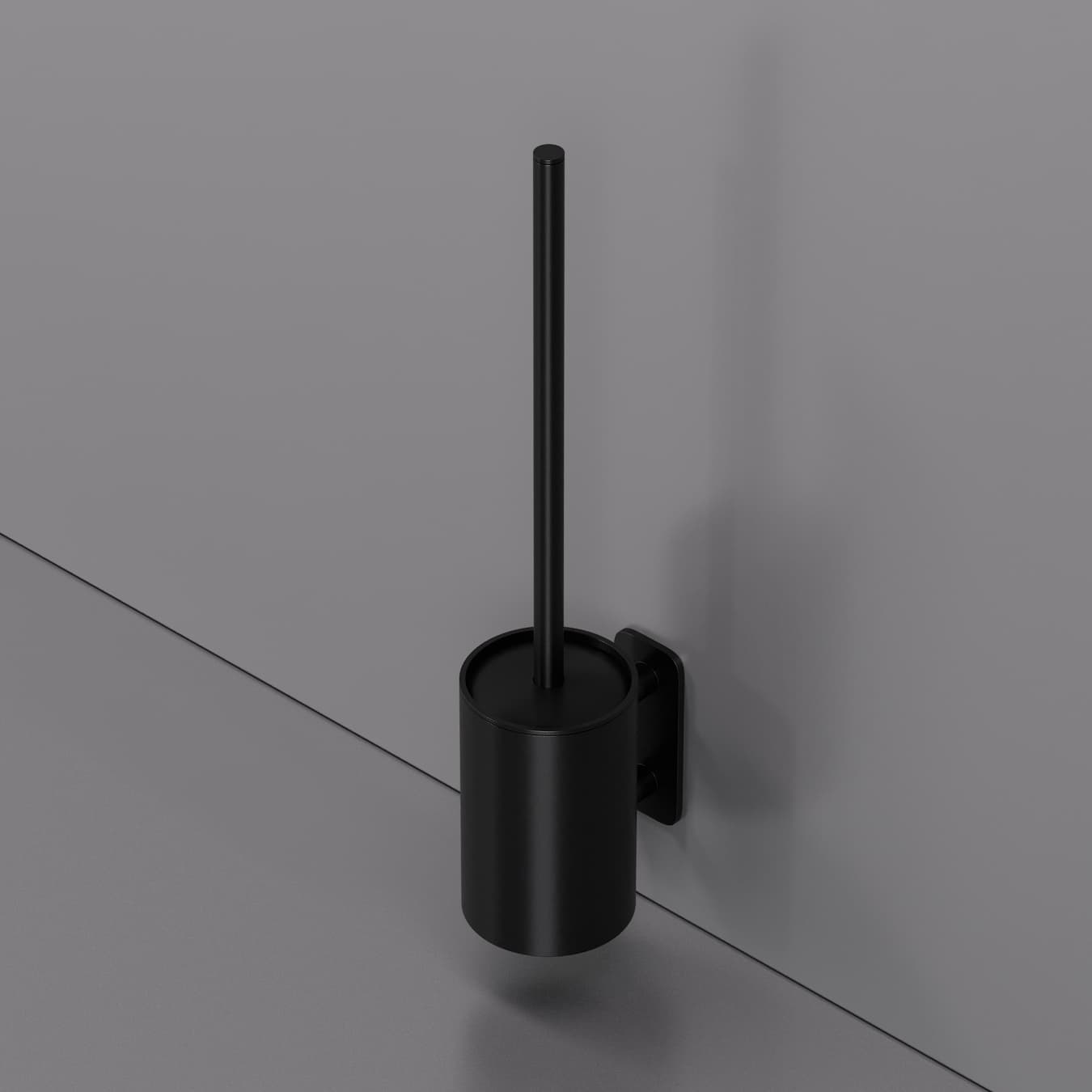 Ёрш для туалета ROUND, подвесной, матовый черный, LUX-RND1510-BM