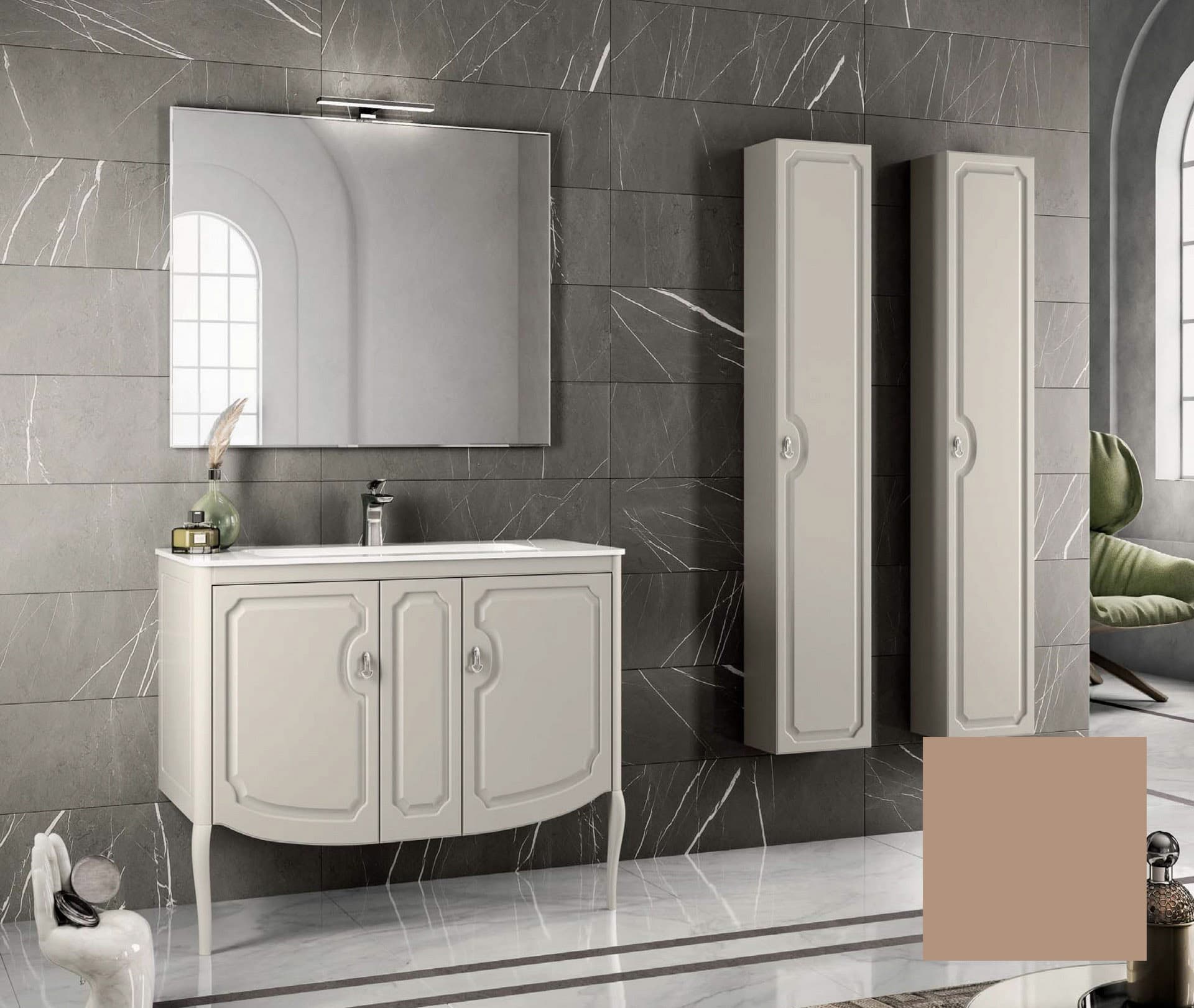 Тумба с раковиной FLEUR, 105x51x83, бежевый матовый, ST-FLEUR105G-CM