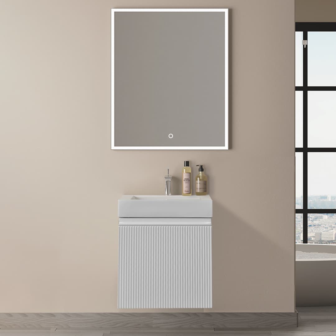 Тумба с раковиной LIFE, 40x22x50, МДФ, матовый белый, ST-LIFE402250-RF-WM