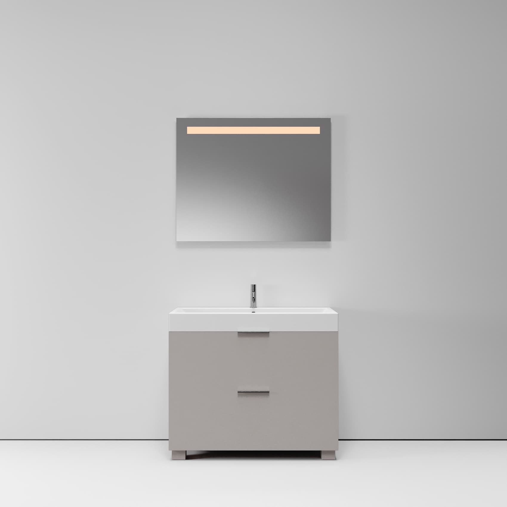 Тумба с раковиной NORMAL, 100x45x87, тёмно-бежевый матовый, ST-B7L2104-BA007-SIP