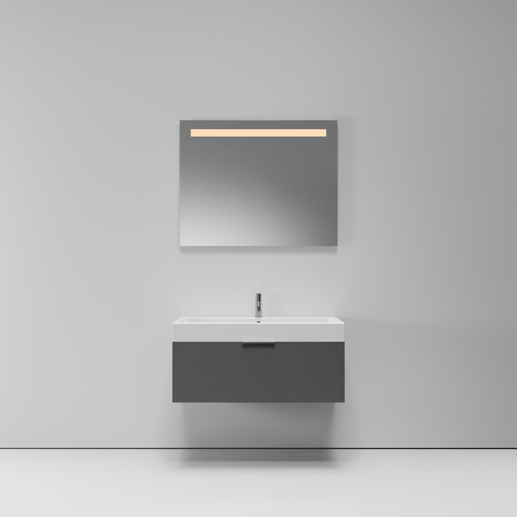 Тумба с раковиной NORMAL, 100x45x46, темно-серый матовый, ST-B3L1104-BA008-SIP