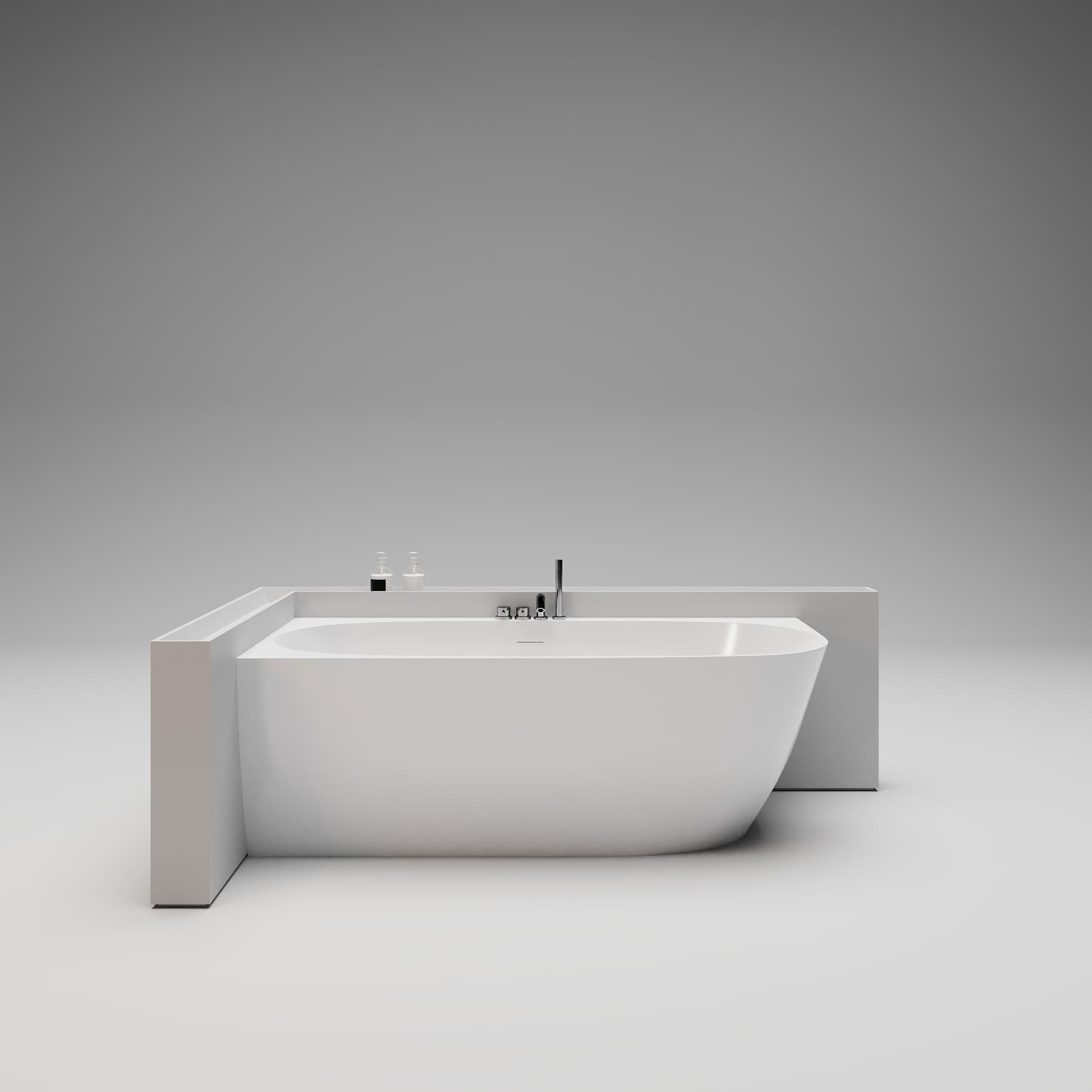 DEEP CORNER LEFT EDGE Ванна 170x85 в левый угол, интегрированный слив-перелив, белый глянцевый BT-DPCLEG-17085-OF-WG