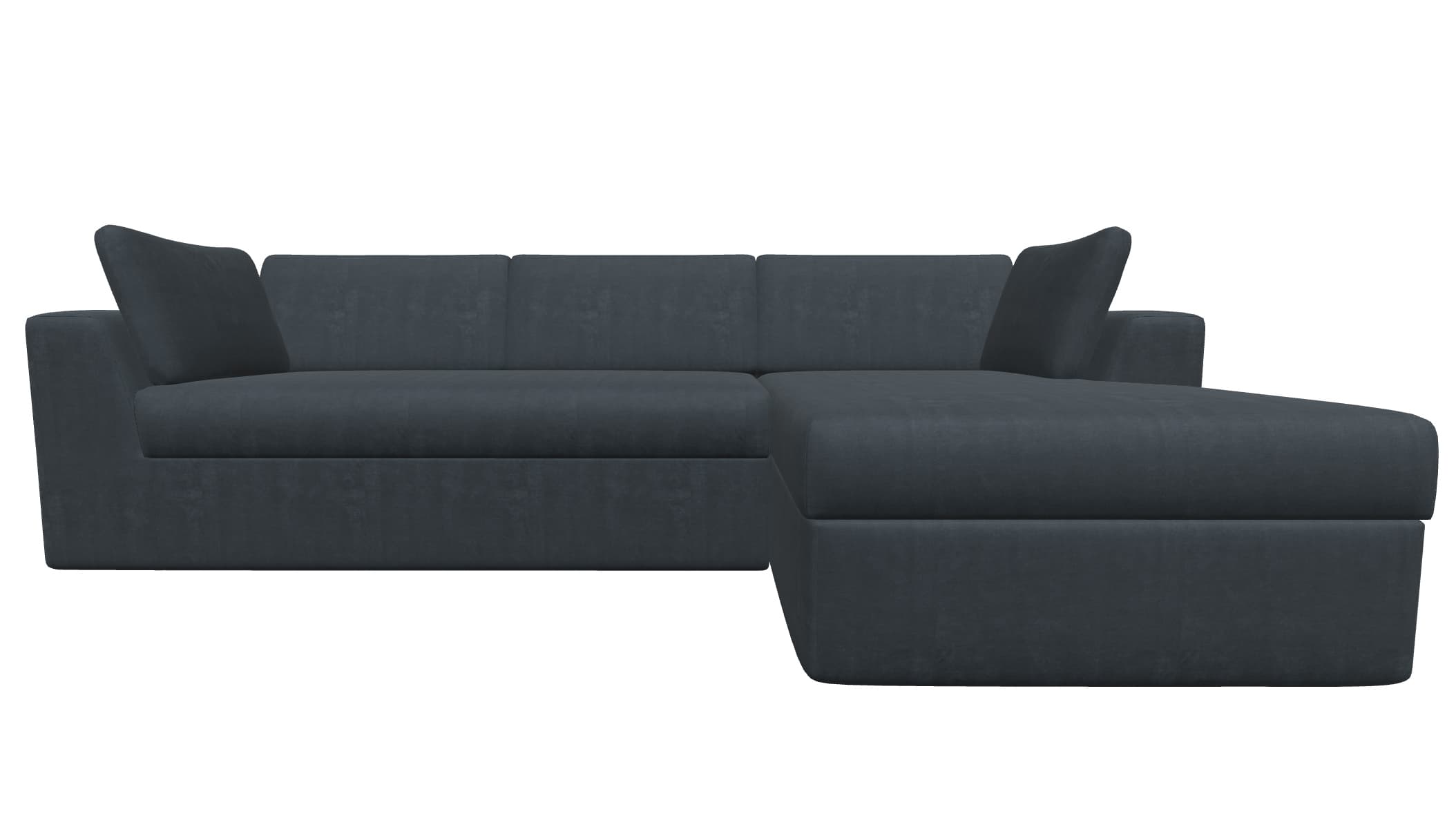 Диван угловой REY 280x85/66/47x105/60 с раскладным механизмом, шезлонг с правой стороны темно-серый ST-REY-117FUMO-RH