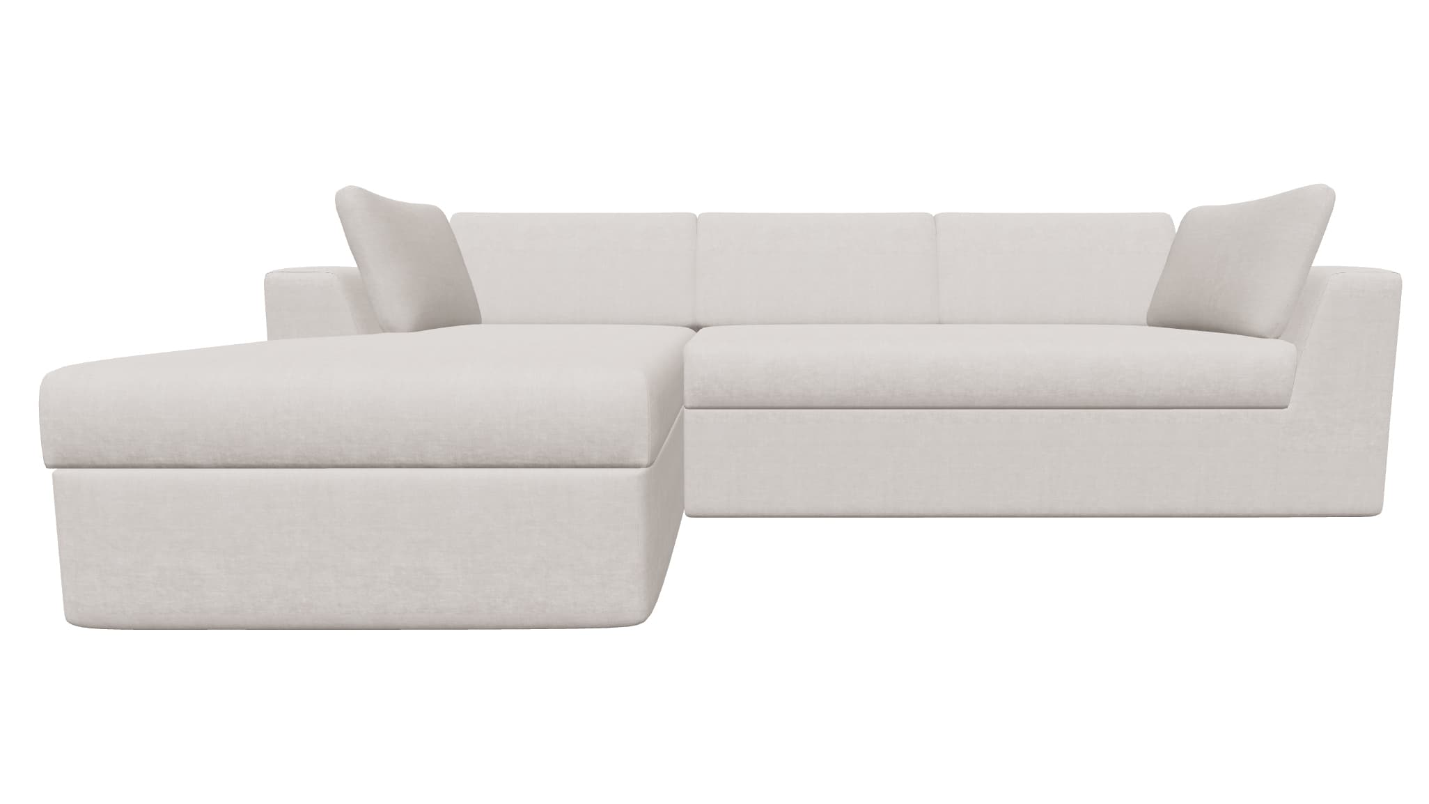 Диван угловой REY 280x85/66/47x105/60 с раскладным механизмом, шезлонг с левой стороны бежевый ST-REY-02BEIGE-LH