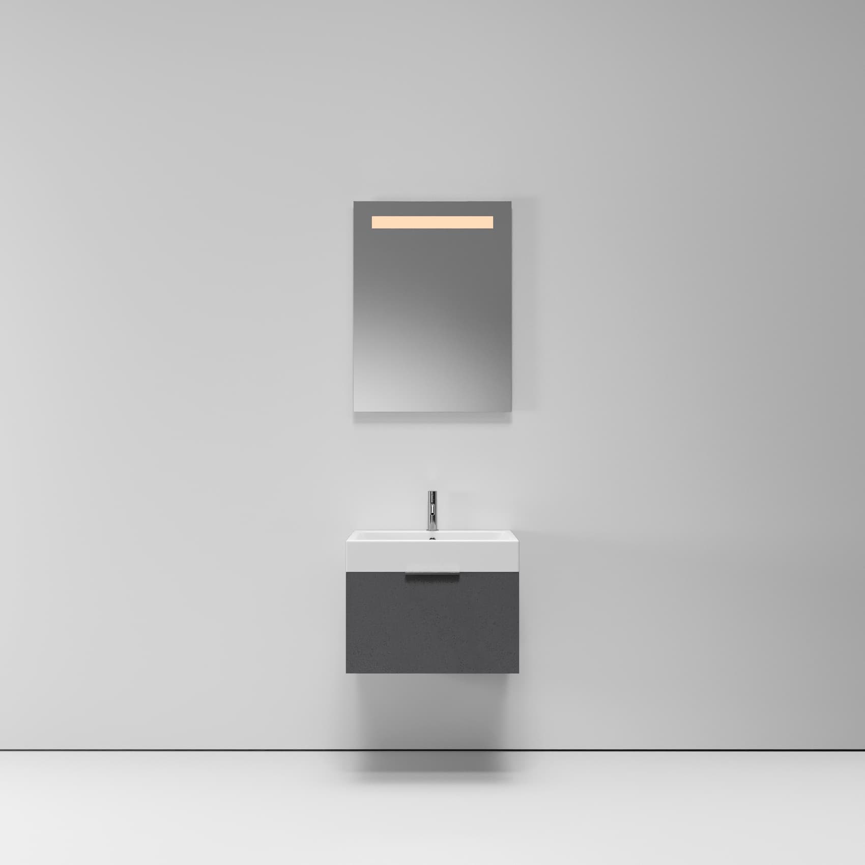 Тумба с раковиной NORMAL, 60x45x46, тёмно-серый матовый, ST-B3L164-BA008-SIP