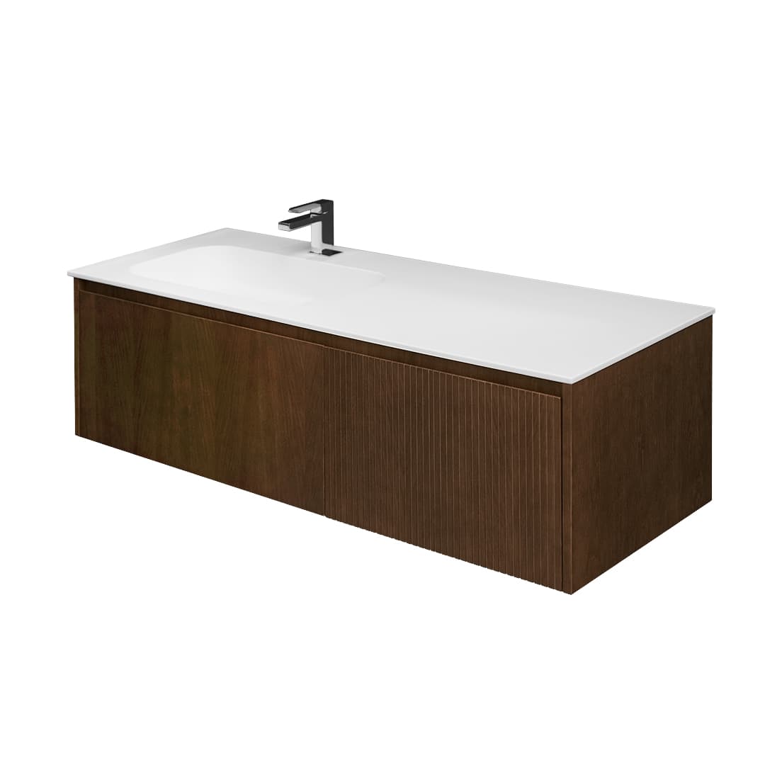 Тумба подвесная с раковиной TOUCH, 1400х500х400, орех, ST-TCH1400-WS-WM