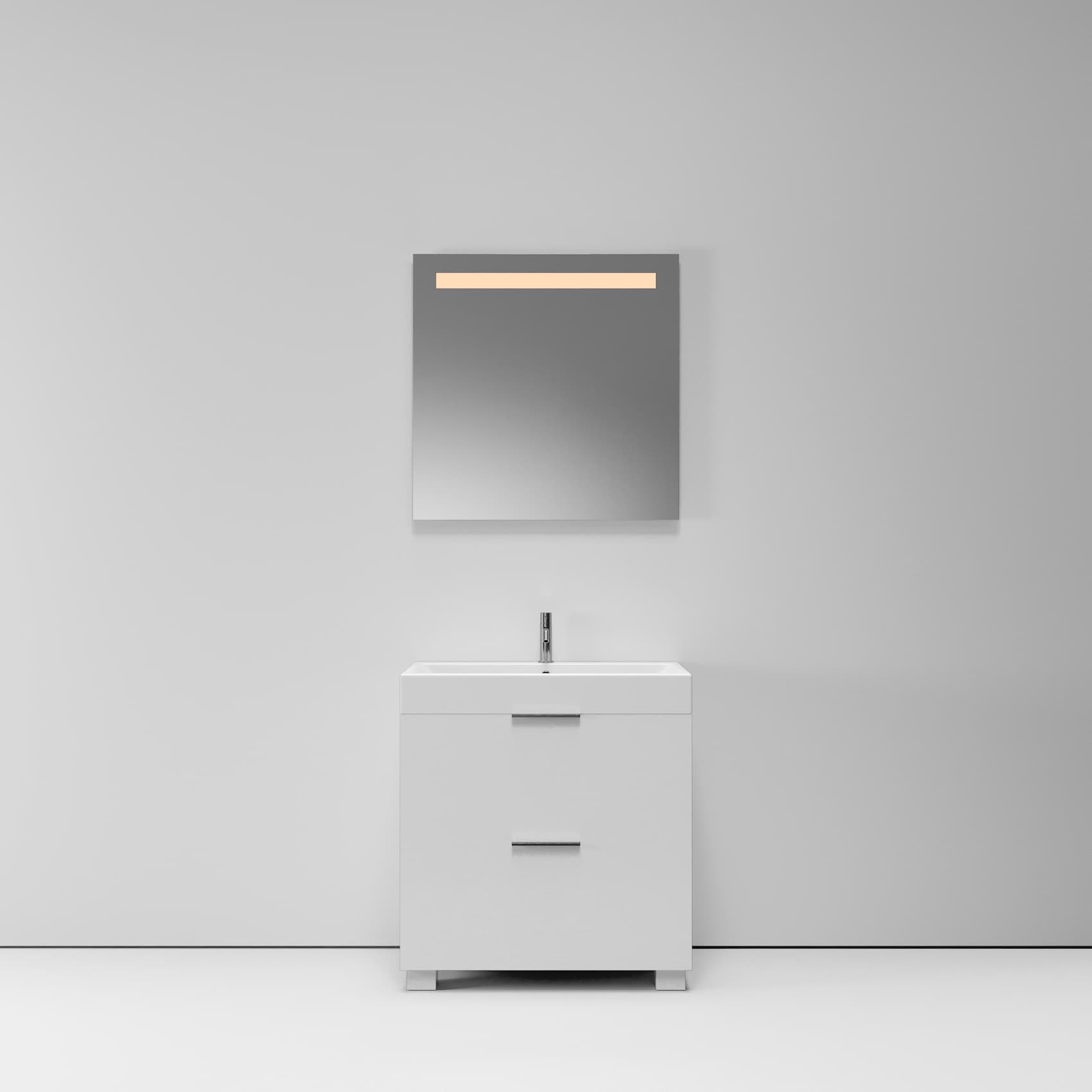 Тумба с раковиной NORMAL, 80x45x87, белый глянцевый, ST-B7L284-BA001-SIP