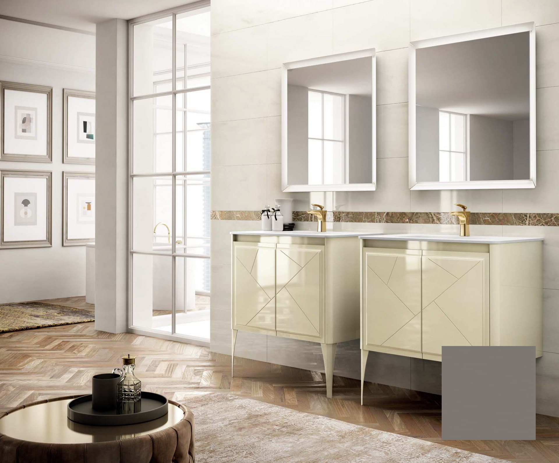 Тумба с раковиной BELLA, 85x51x55, серый матовый, ST-BELLA85G-GM