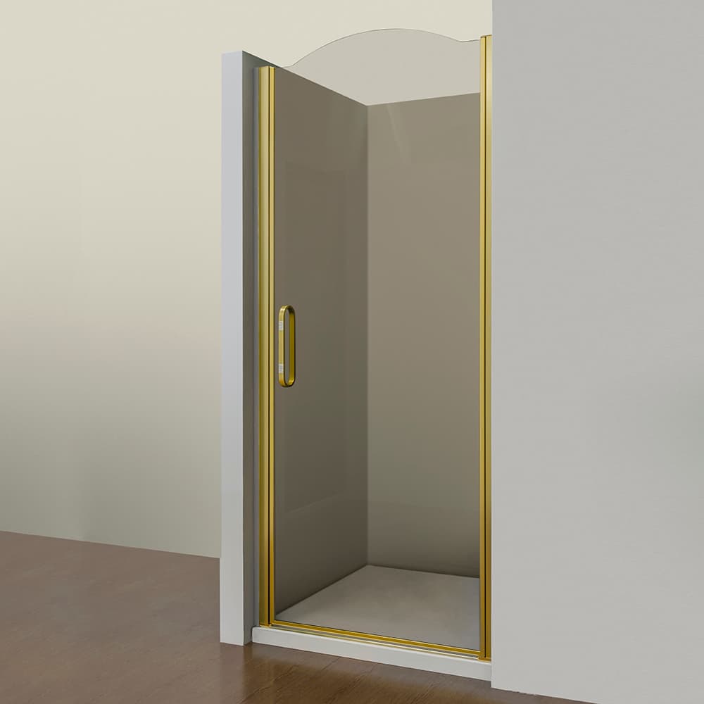 Душевая дверь в нишу SCHICK, 90x207, правая, профиль бронза, стекло прозрачное, LUX-SCHI09-RTRBR