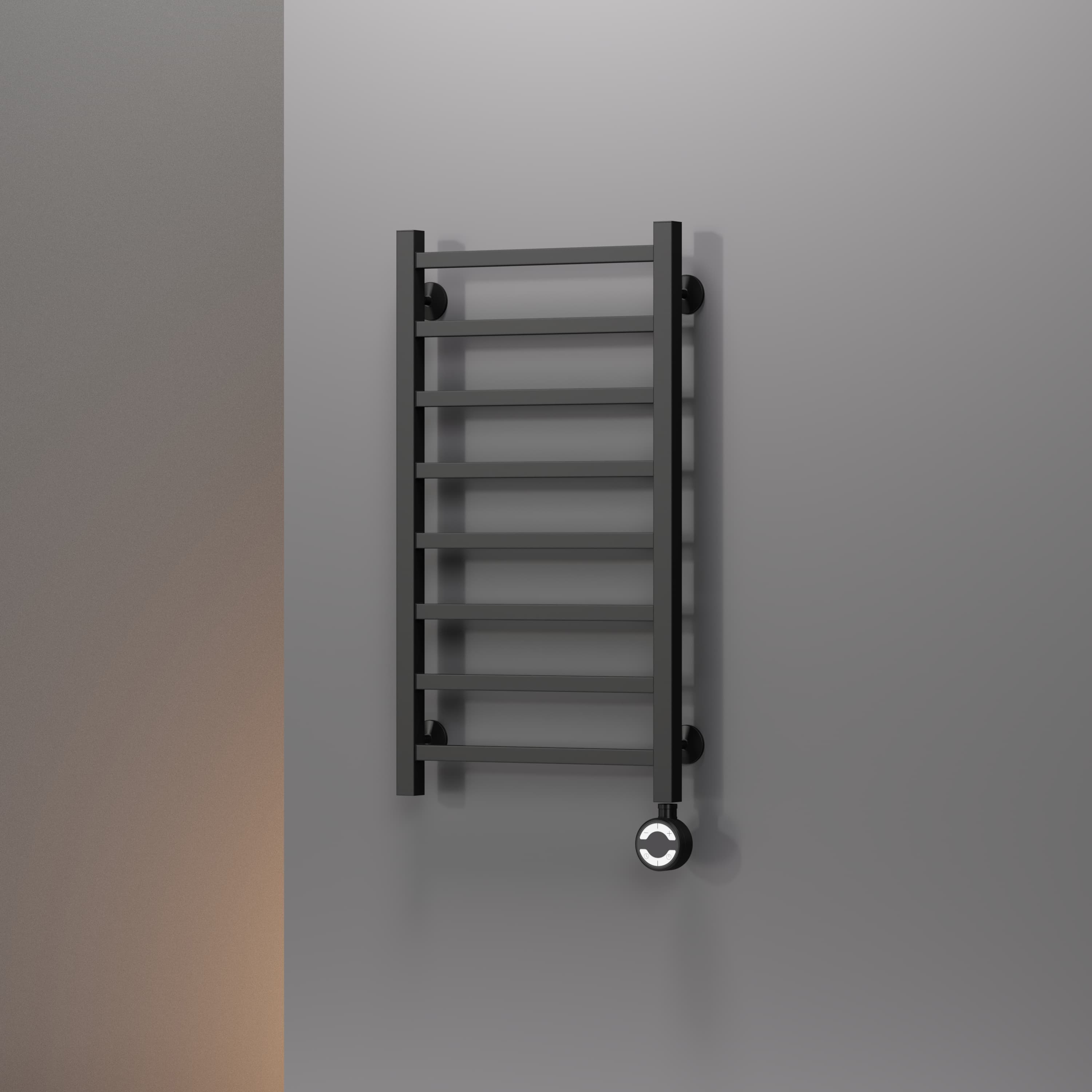 Полотенцесушитель электрический QUADRE, 530x960, матовый черный, ST-QUAE-E853096-BM