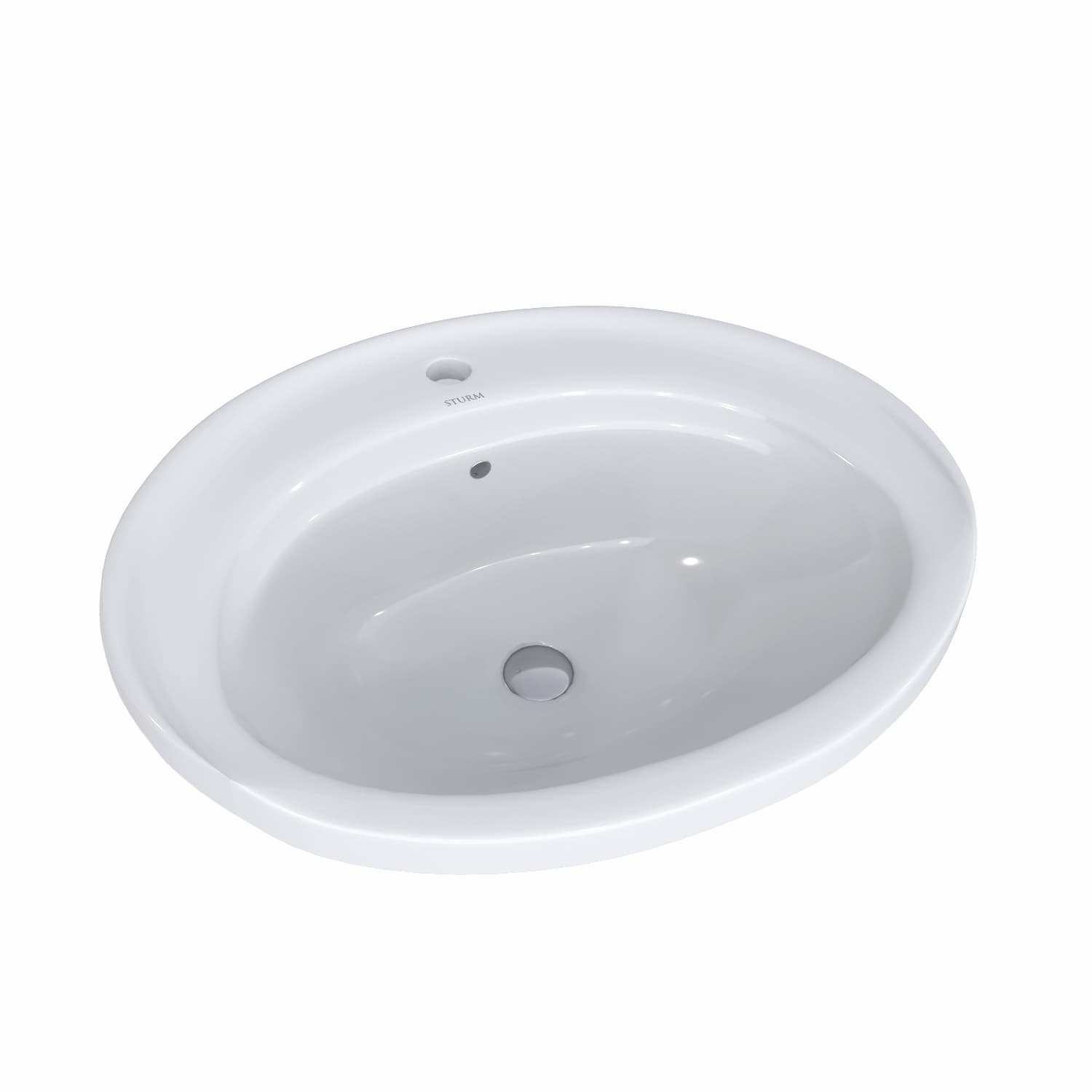 Раковина встраиваемая сверху WINK, 56x47,5, овальная, белая, ST-WI515621-NBNCR