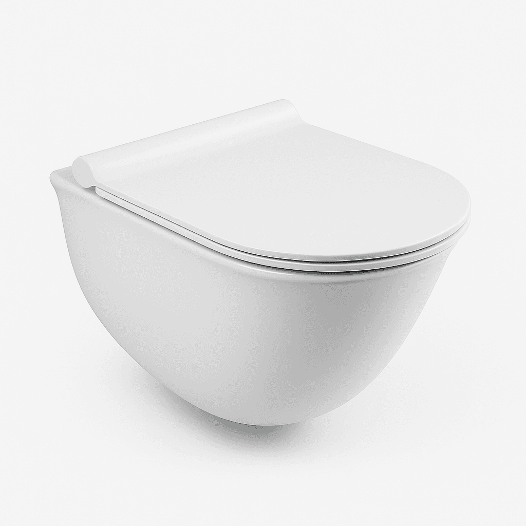 Унитаз подвесной CURL, 51,5x36,5x36, с сиденьем с микролифтом, белый/хром, SW-CU38057-CR