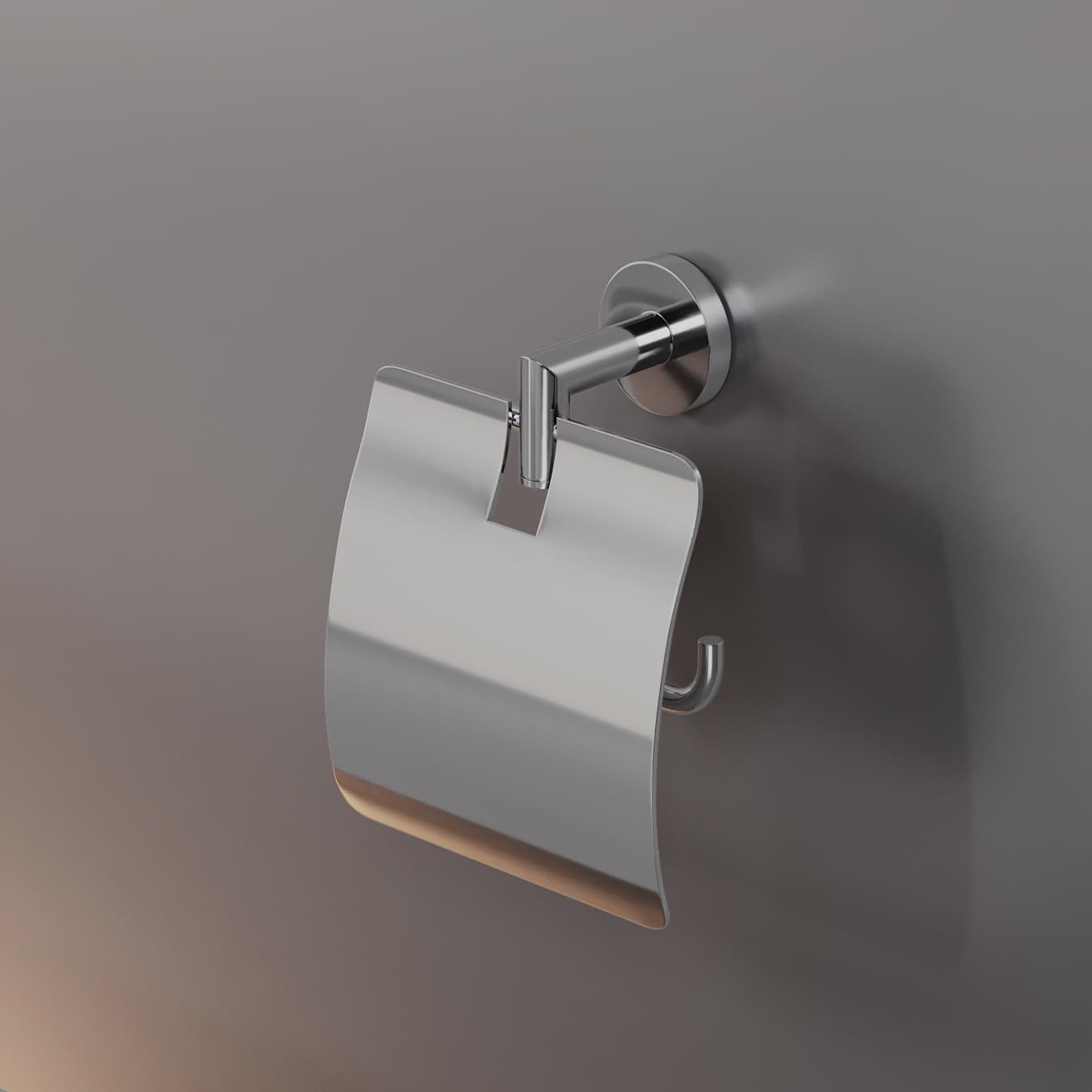 Держатель для туалетной бумаги ROUND, с крышкой, хром, LUX-RND511-CR