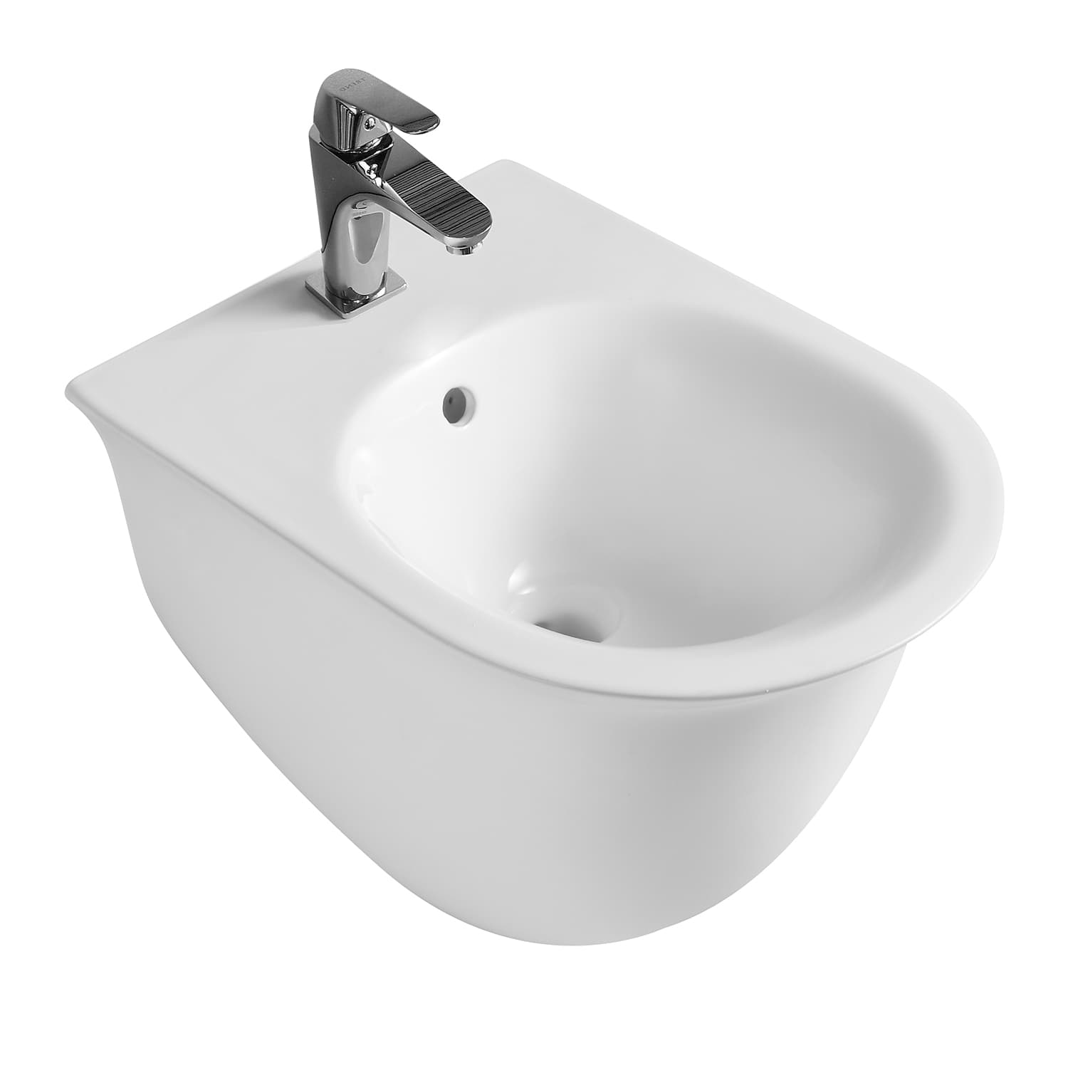 Биде подвесное CURL, 52,5x35,5x35,5, белое/хром, SW-CU38067-CR