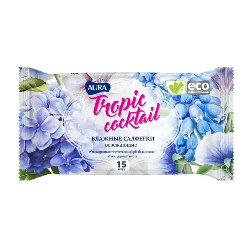 Салфетки влажные, 15 шт в упаковке, 509994