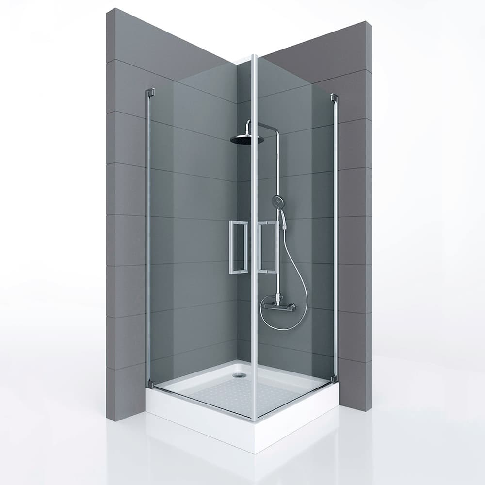 Душевое ограждение FIESTA NEW, 100x100x190, профиль хром, стекло прозрачное, ST-FIES1010-NTRCR-NEW