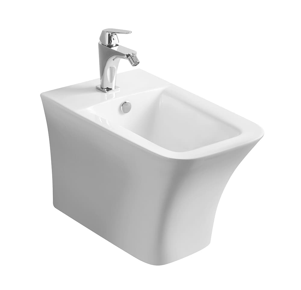 Биде подвесное BELLE, 54,5x36,5x36,5, белое/хром, SW-BE36067-CR