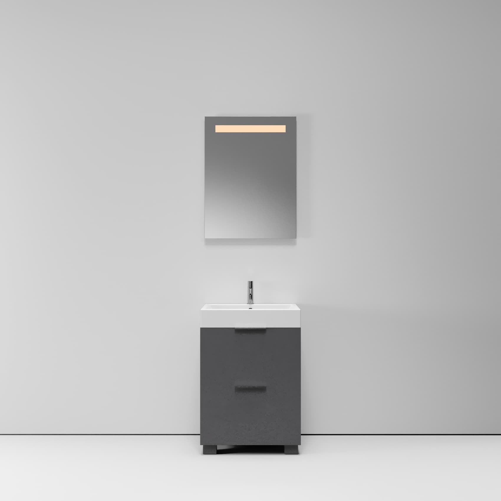 Тумба с раковиной NORMAL, 60x45x87, темно-серый матовый, ST-B7L264-BA008-SIP