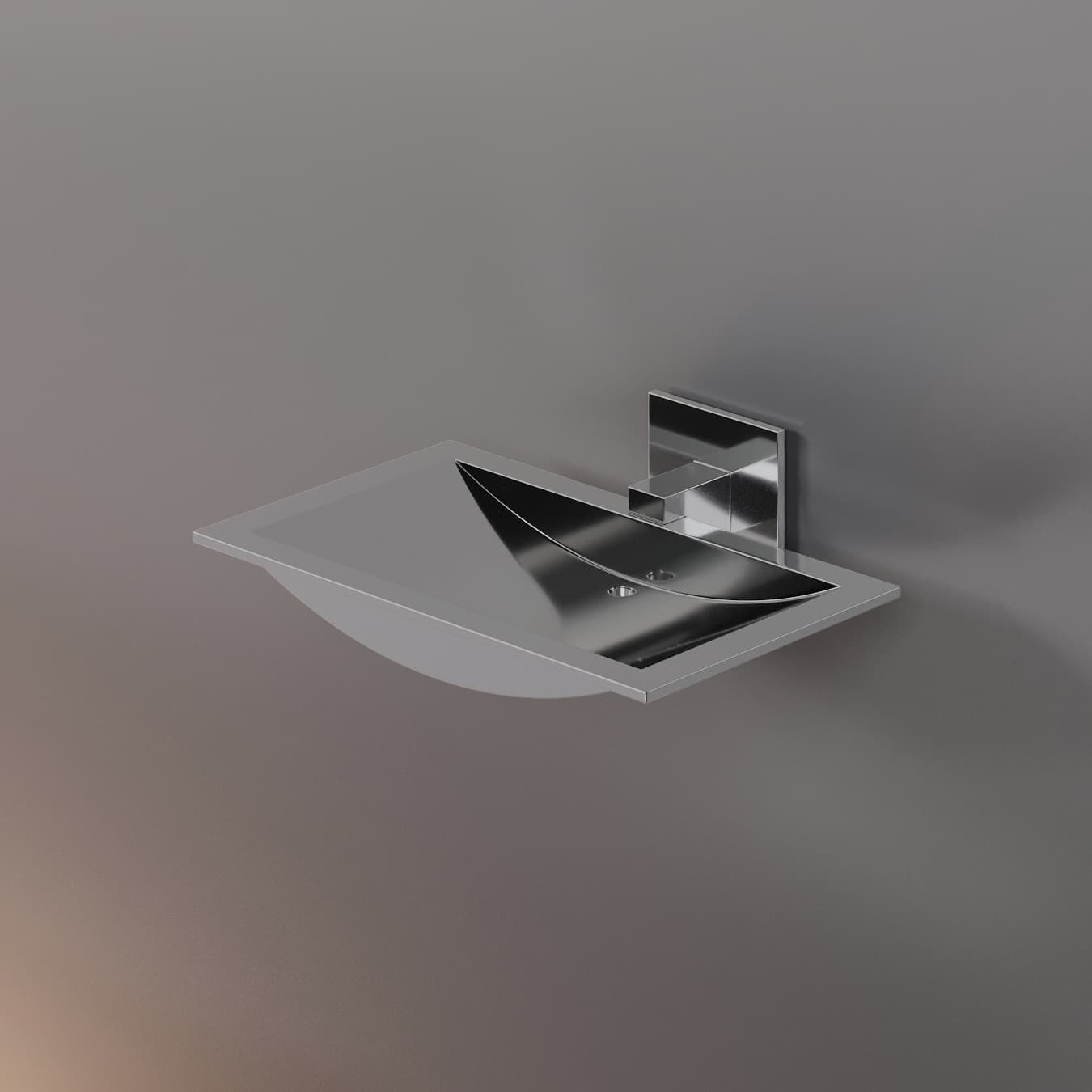 Мыльница SLIM, латуневая, хром, LUX-SLIM1710-CR