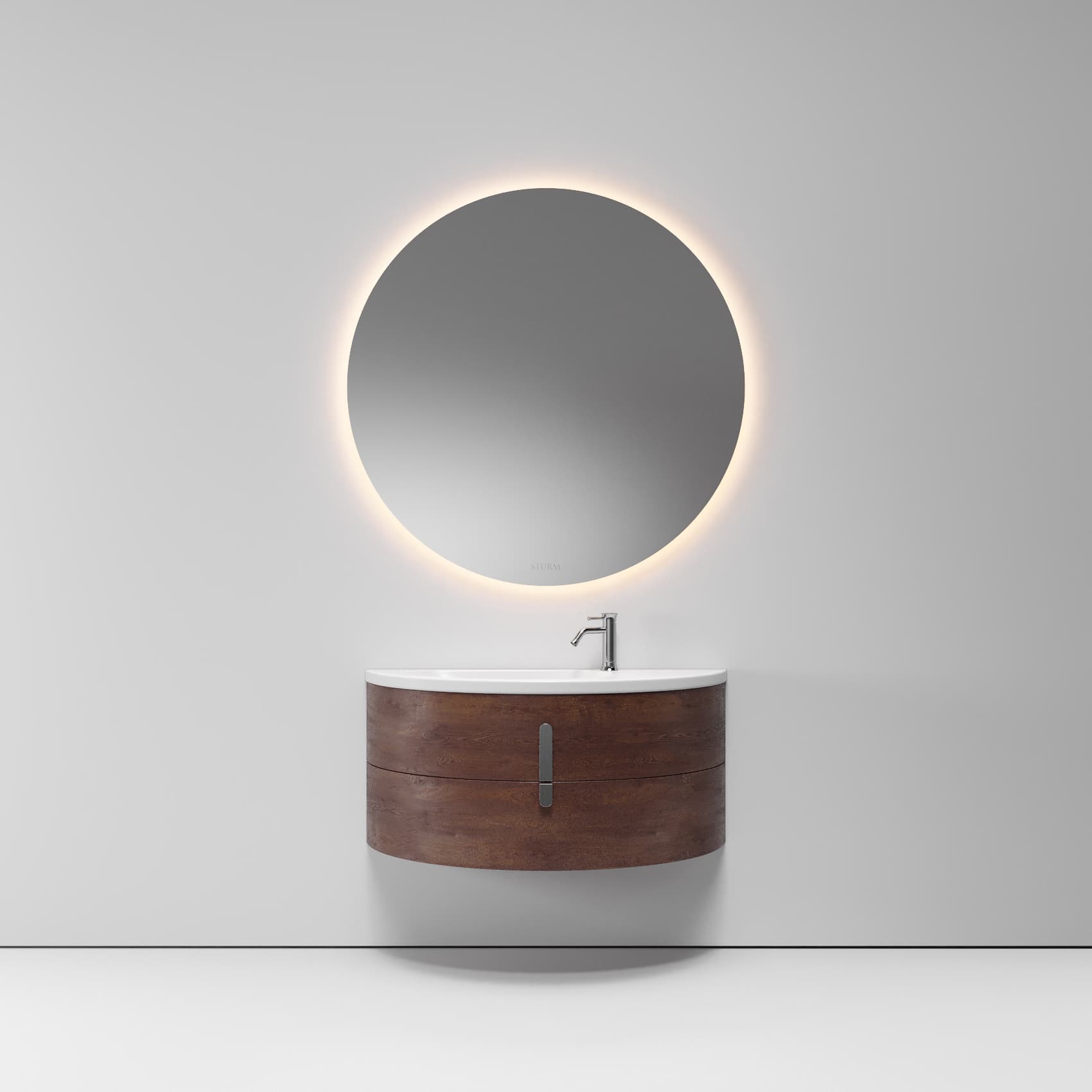 Тумба с раковиной LUNA, 110x45х54, серый дуб, ST-L4C2115-OG