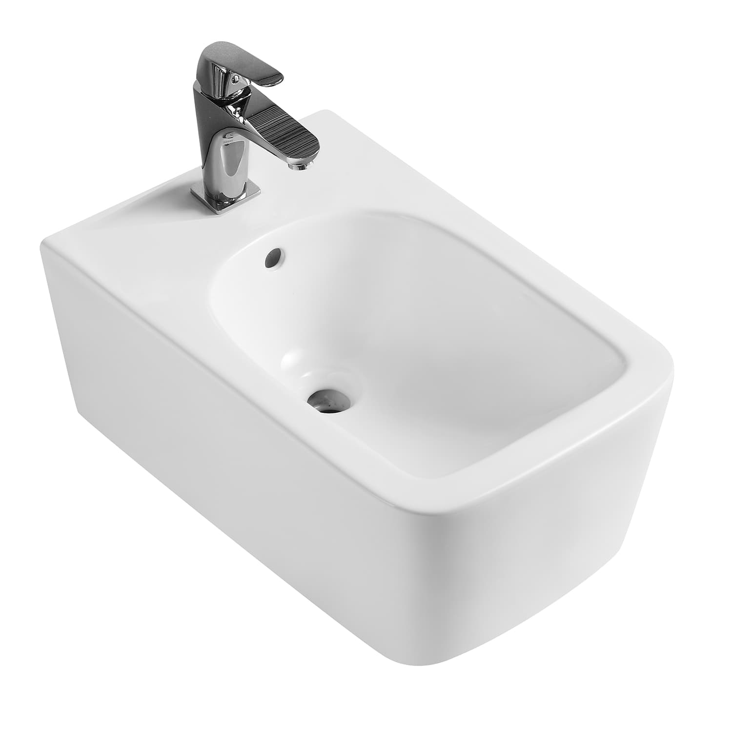 Биде подвесное ECLIPSE, 55,5x27x24, белое/хром, SW-EC35067-CR