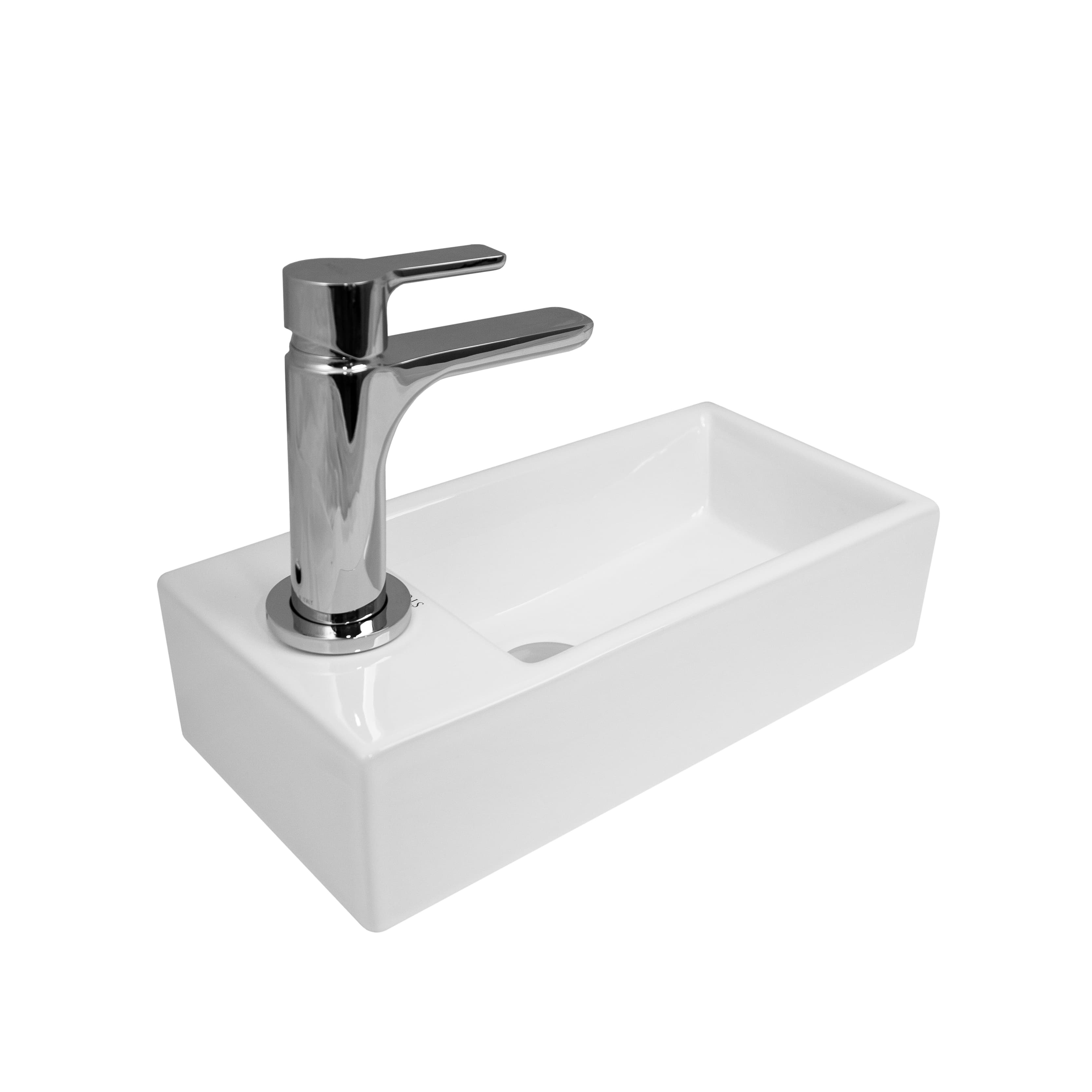 Раковина подвесная STEP, 40x20, левая, белая, ST-STEP402010L-TBN