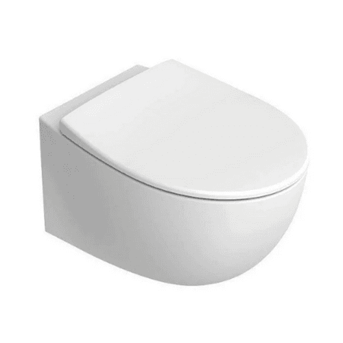Унитаз подвесной OVOID, безободковый, 54x37x32 см, белый/хром, SW-OVO24000570-MOS