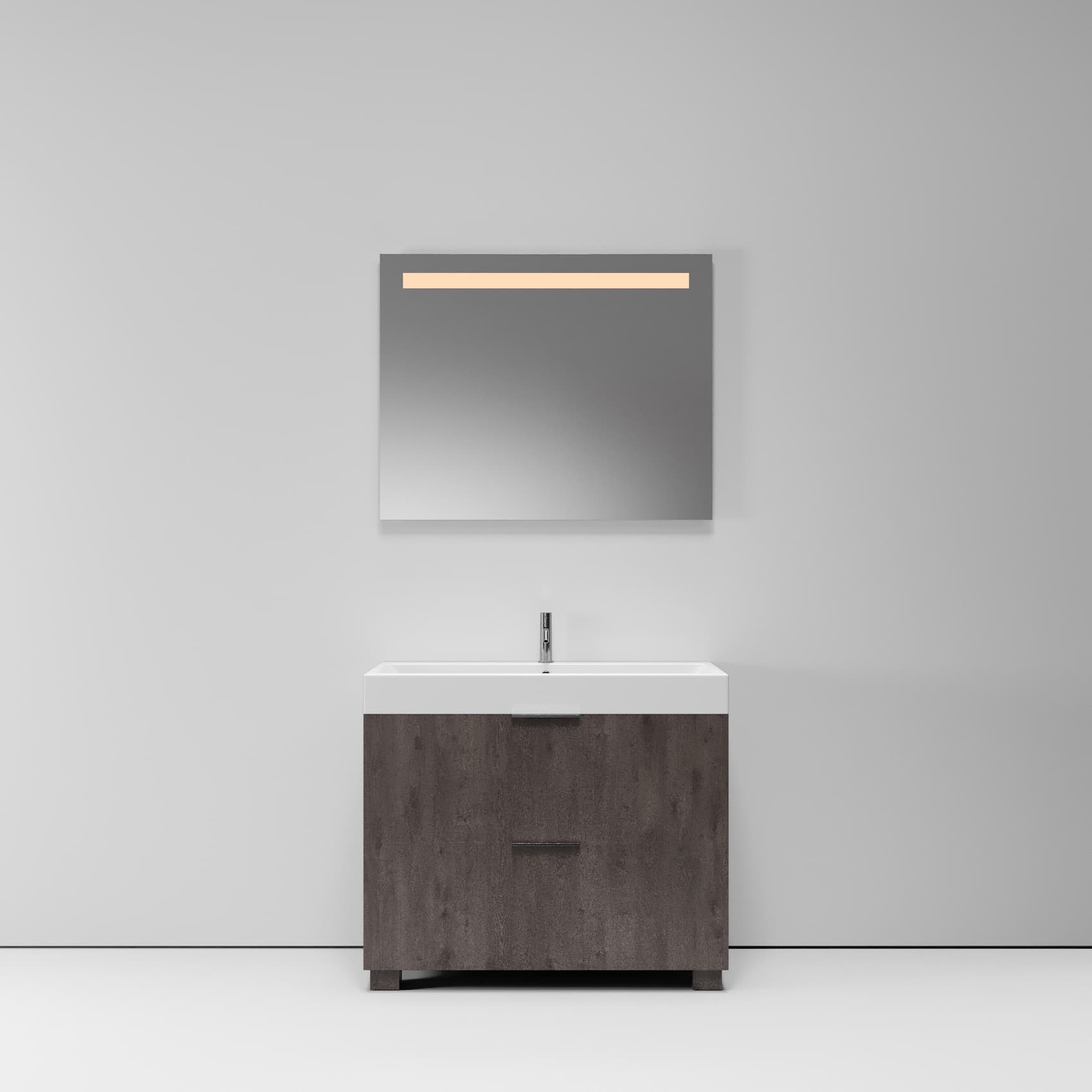 Тумба с раковиной NORMAL, 100x45x87, темное дерево, ST-B7L2104-BA992-SIP
