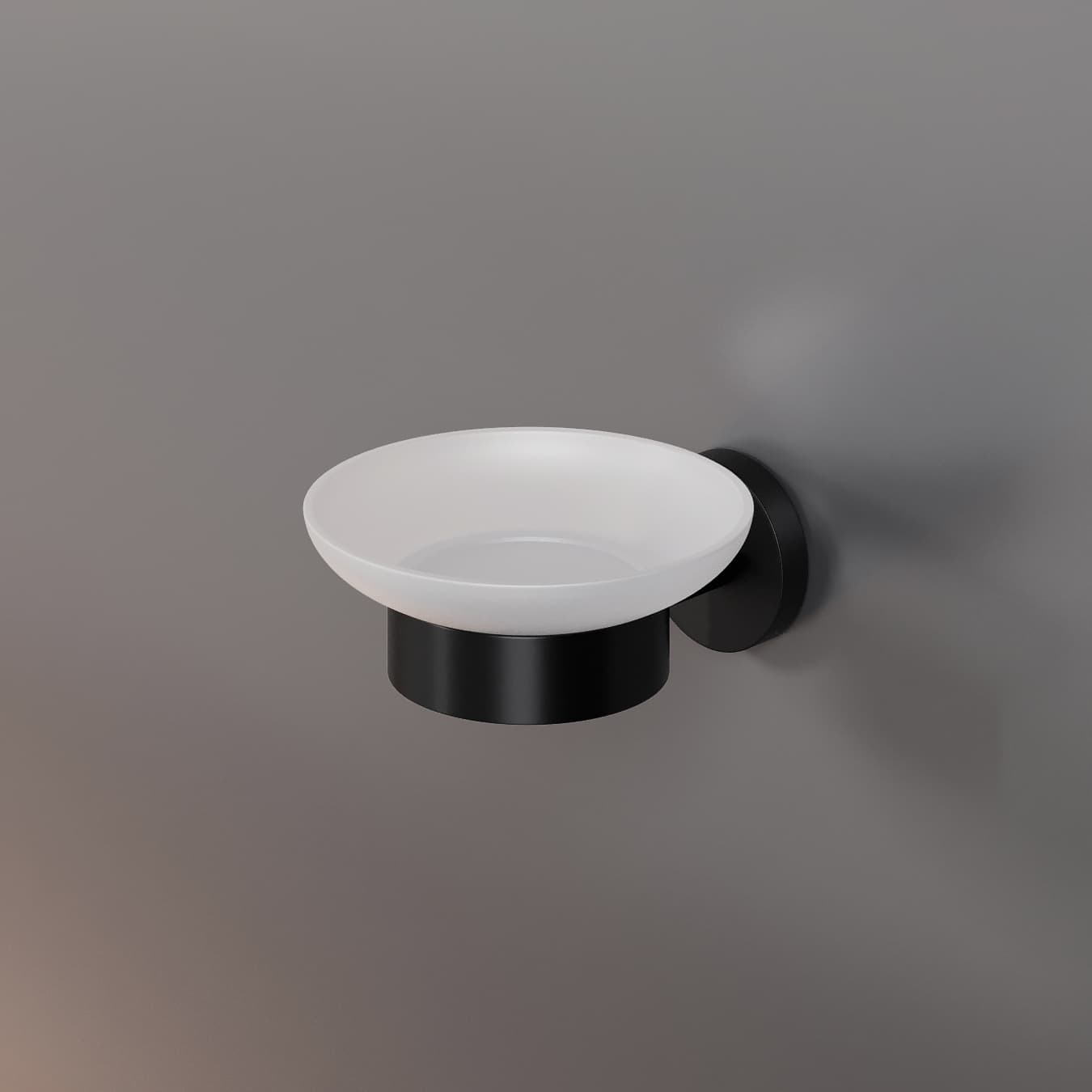 Мыльница ROUND, матовый черный, LUX-RND210-BM
