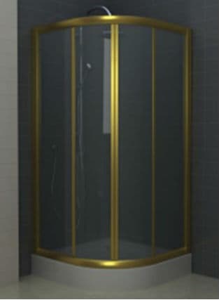 Душевое ограждение BLUME, 90x90x195, профиль золото, стекло прозрачное, ST-BLUM0909-NTRGL